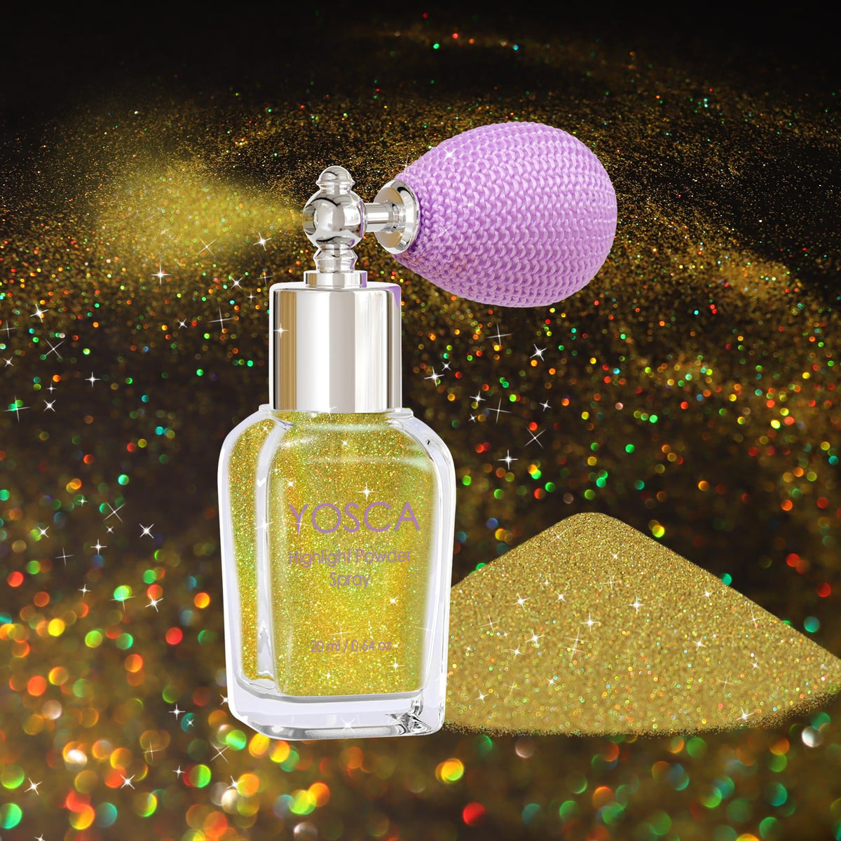 Yosca Body Glitter Spray, 30ML Holographic Body Shimmer Powder Hair Spray