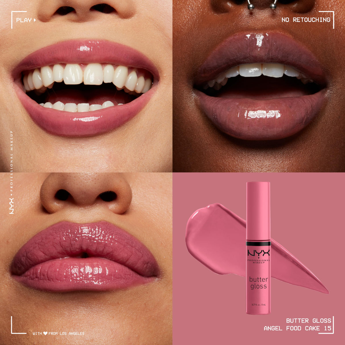 NYX PROFESSIONAL MAKEUP Butter Gloss, Non-Sticky Lip Gloss - Rocky Road (Wine)
