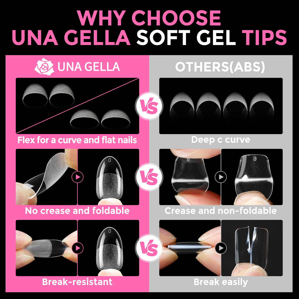 UNA GELLA Solid Nail Glue Super Strong for Press On Nails & Nail Tips 15g