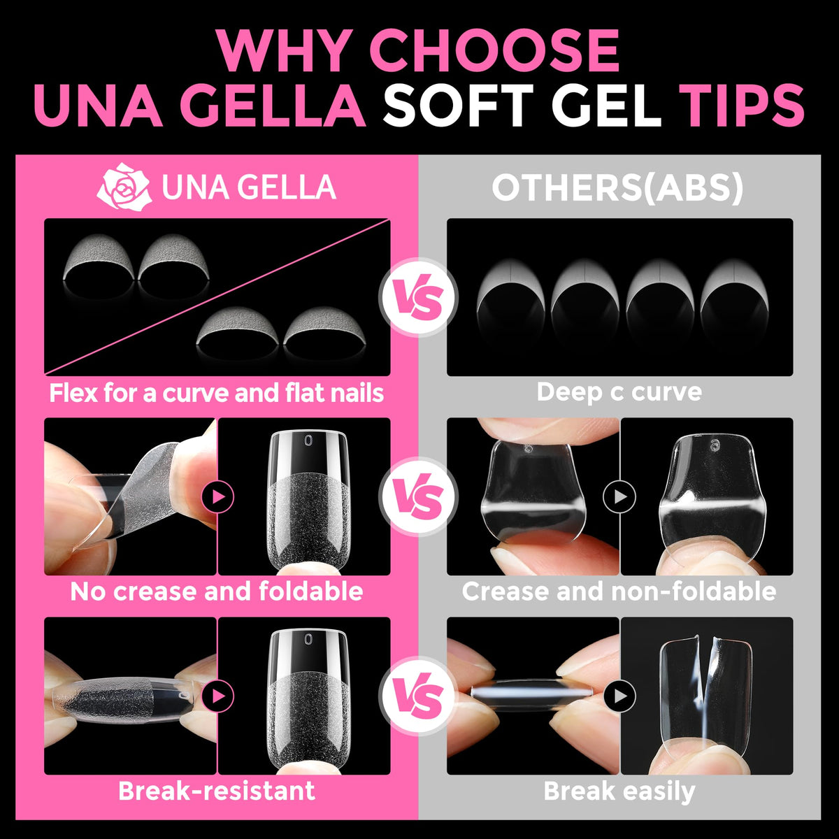 UNA GELLA Solid Nail Glue Super Strong for Press On Nails & Nail Tips 15g