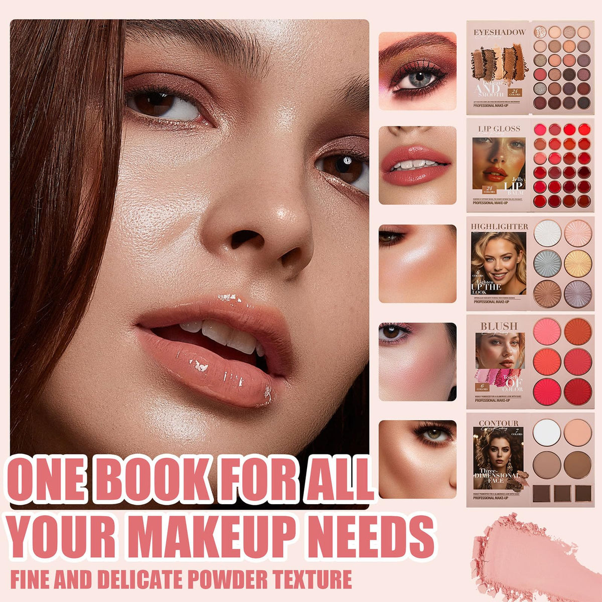 RoseFlower Make Up Set, Eyeshadow Blush Highlighter Contour Kit