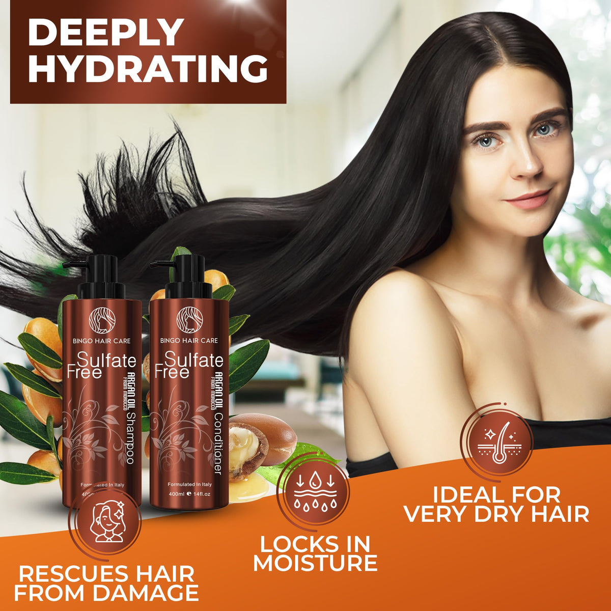 Curly Shampoo and Conditioner Set - Sulfate Free Moisturizing Formula - Deep Treatment for Curly and Permed Hair Women and Men - 14 Fl Oz (Set of 2)