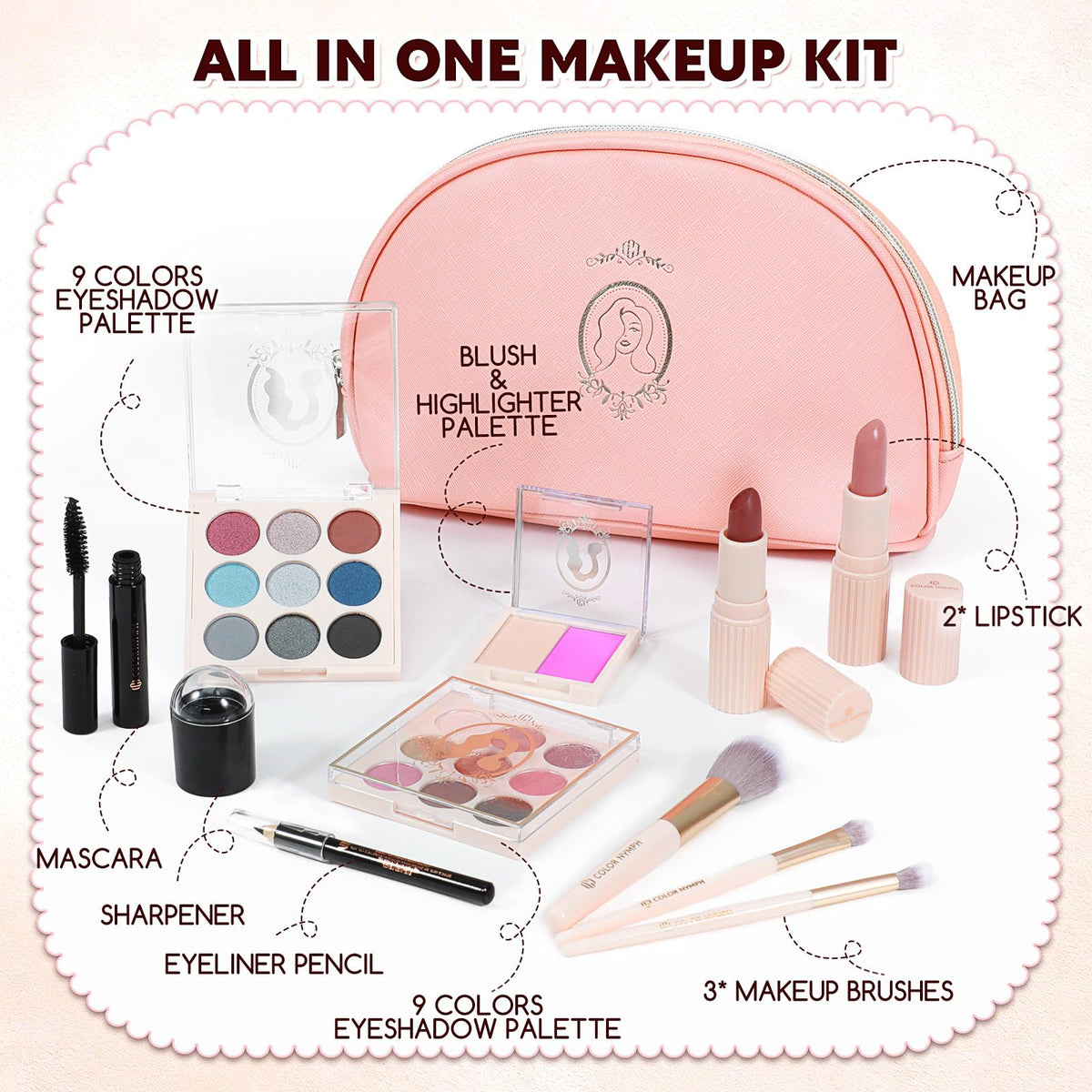 Color Nymph All in One Makeup Kit, Girls Makeup Sets for Teens
