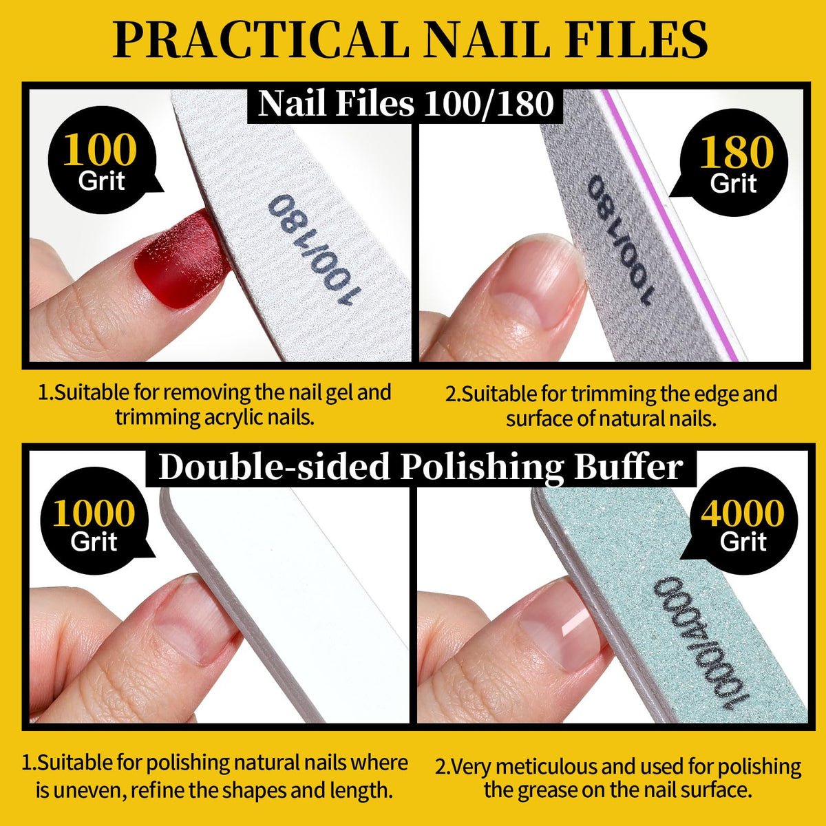 FANDAMEI Nail Care Kit, Nail Files 100/180, Nail Buffer Block, Cuticle Nippers, Cuticle Trimmer, Cuticle Pusher, Nail Tools, Nail Kit, Pedicure & Manicure Tools, Nail Prep Kit, Manicure Kit for Women