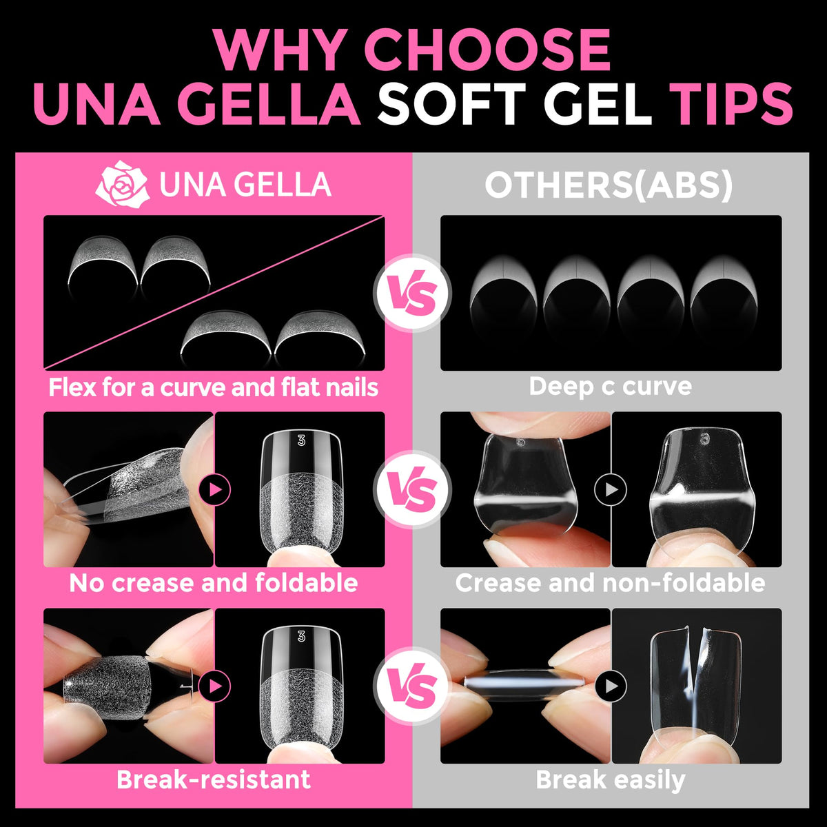 UNA GELLA Solid Nail Glue Super Strong for Press On Nails & Nail Tips 15g