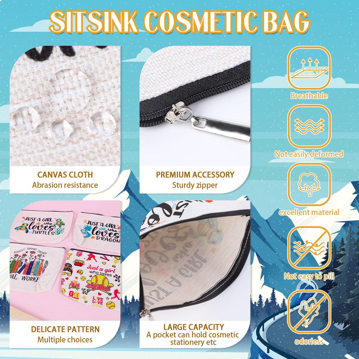 Sitsink Funny Sarcastic Gifts for Girls - Intersting Gifts for Girls Birthday. A Ray of Sarcastic Sunshine Every Single Day Makeup Bag, Cosmetic Bags Humor Sarcastic Gifts for Women Boss Coworker
