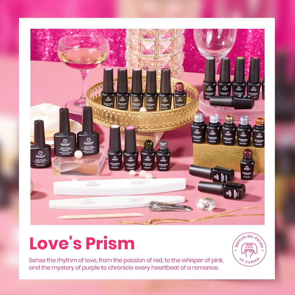 Beetles Gel Nail Polish Kit with U V Light - 80Pcs 55 Colors Gel Nail Kit