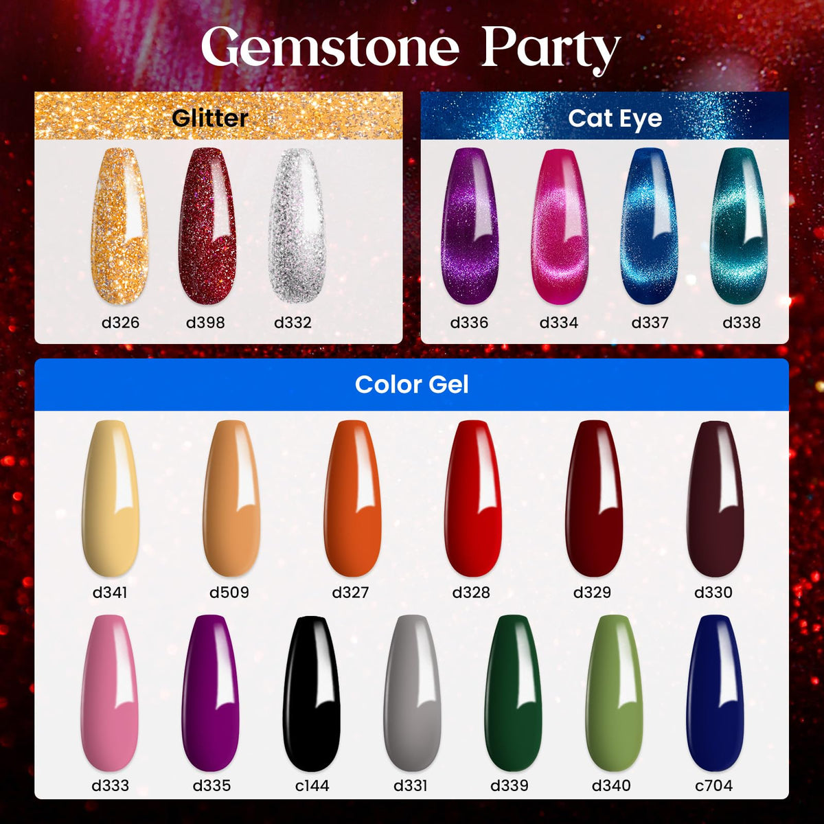 Beetles Gel Nail Polish Set, 63 PCS 55 Colors Gel Polish Kit with Base Coat