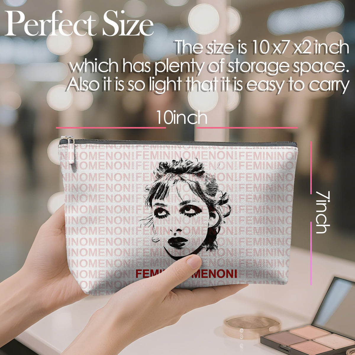 Retro Pinup Makeup Bag for Women, Vintage Pop Art Cosmetic Pouch, Sassy Funny Gifts for Girls, Bold Sarcastic Toiletry Bag, Unique Present