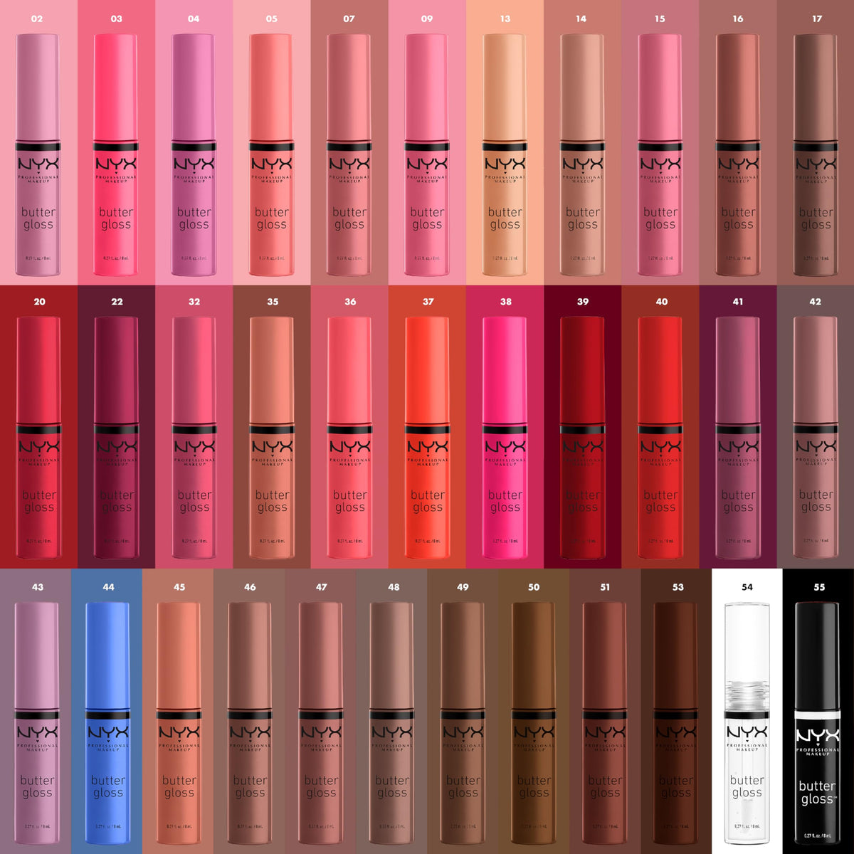 NYX PROFESSIONAL MAKEUP Butter Gloss, Non-Sticky Lip Gloss - Rocky Road (Wine)