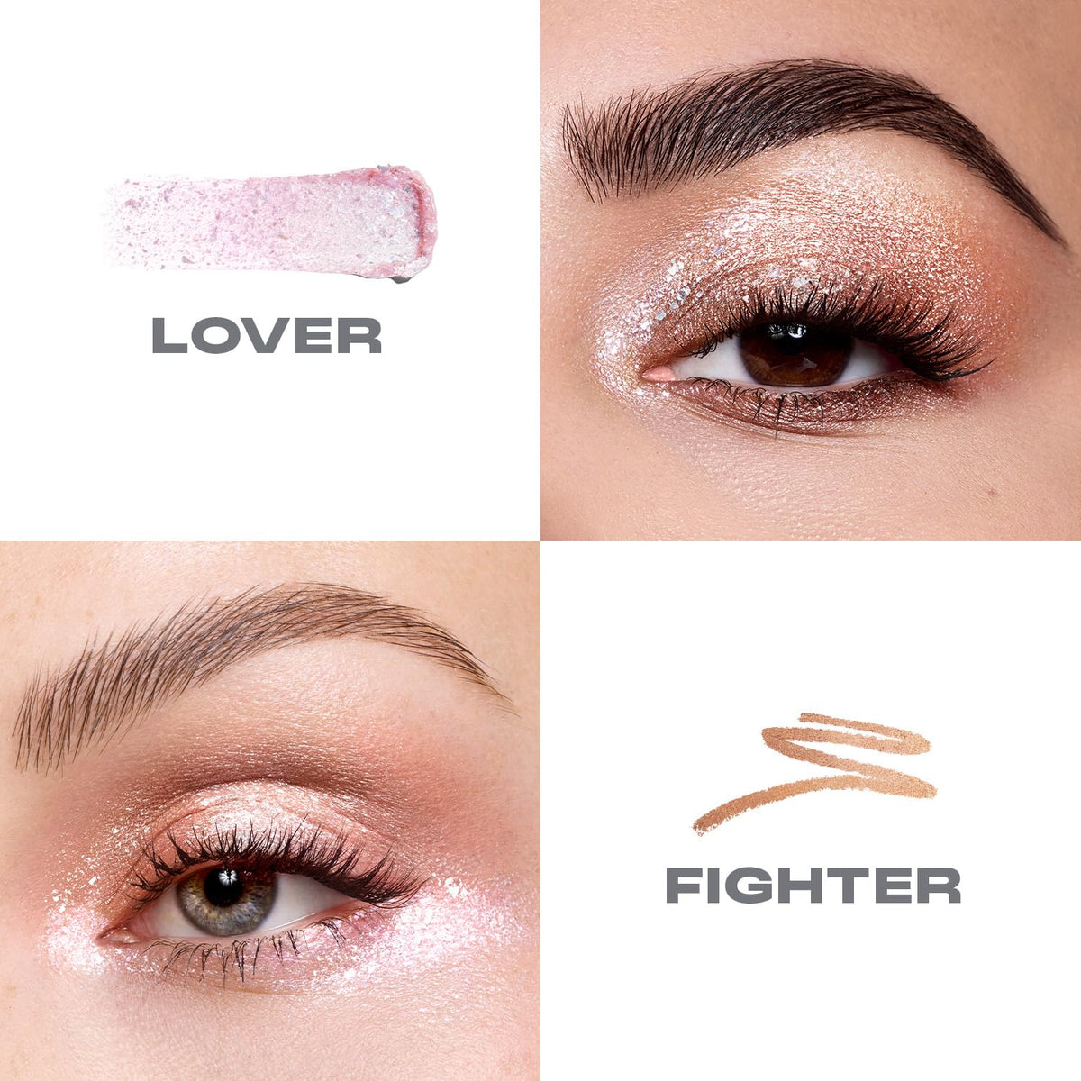 Morphe Mixed Signals Dual-Ended Eyeshadow Stick - Cream Eyeshadow Pigment & Chrome Liquid Flakes for Bold, Layered Eye Makeup Looks - Committed/Conflicted (0.028 oz)
