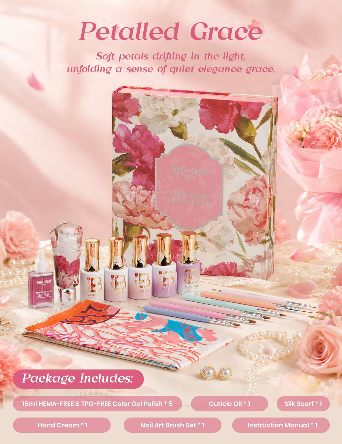 Beetles Fall Gel Polish Set, Fingertip Palette Collection, 32 Colors