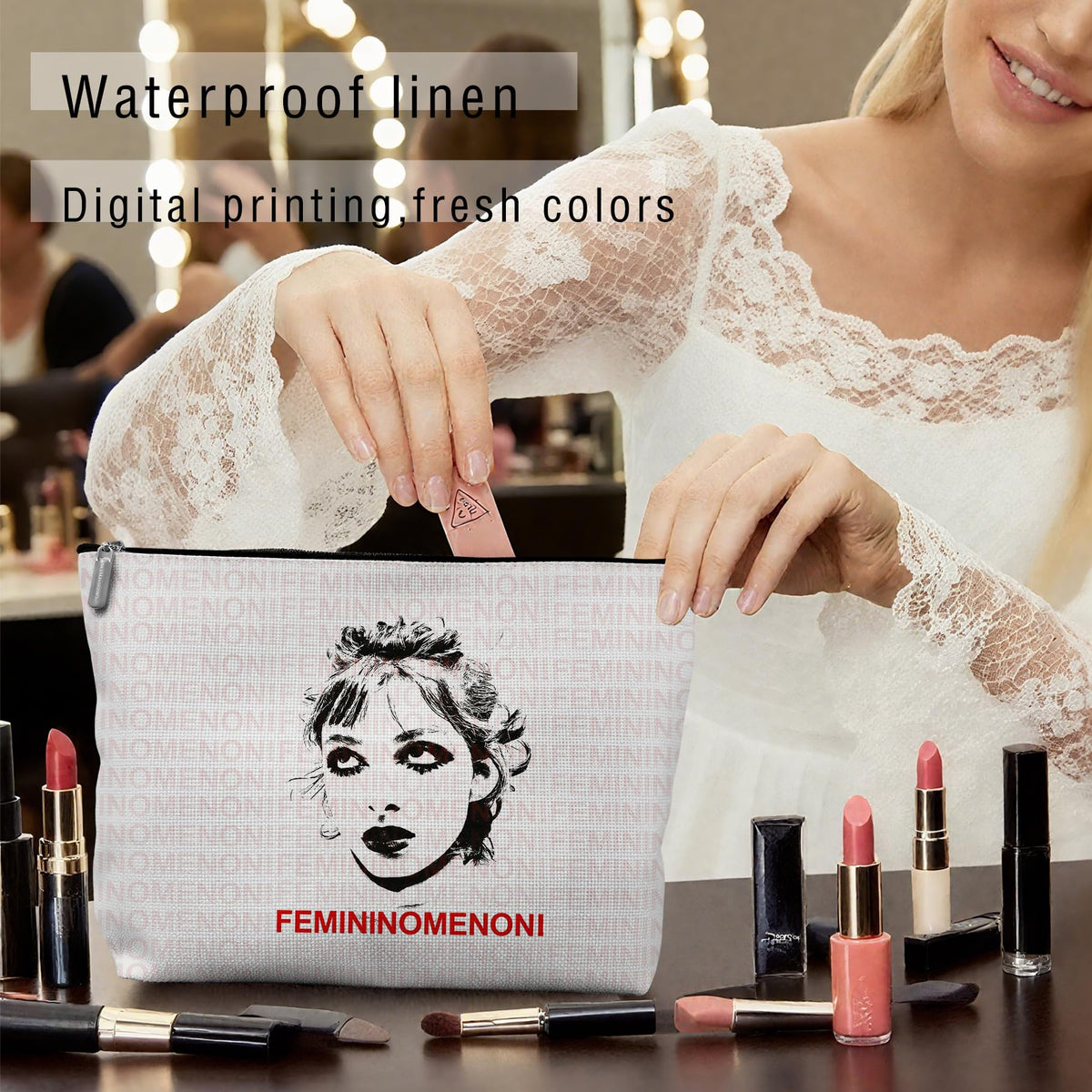 Retro Pinup Makeup Bag for Women, Vintage Pop Art Cosmetic Pouch, Sassy Funny Gifts for Girls, Bold Sarcastic Toiletry Bag, Unique Present