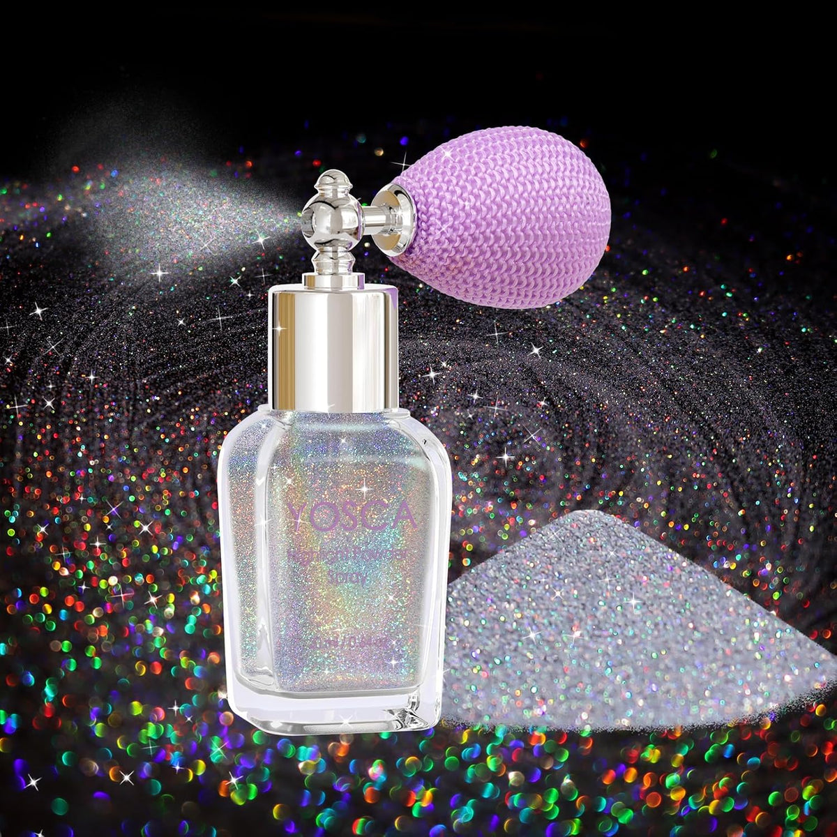 Yosca Body Glitter Spray, 30ML Holographic Body Shimmer Powder Hair Spray