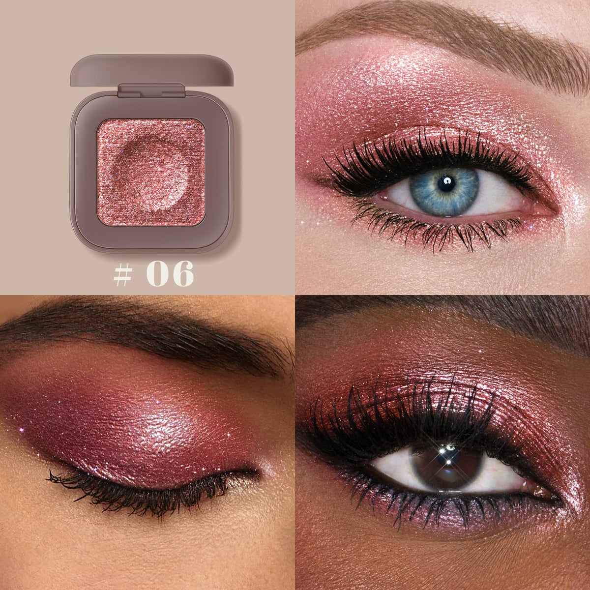 Noerrors Duochrome Plum Mauve Green Blue Glitter Eyeshadow Palette, Holographic Chameleon Rich Color Shimmer Metallic Eye Shadow, Color Shift Sparkle Iridescent Eye Brightener Fairy Makeup for Rave#02