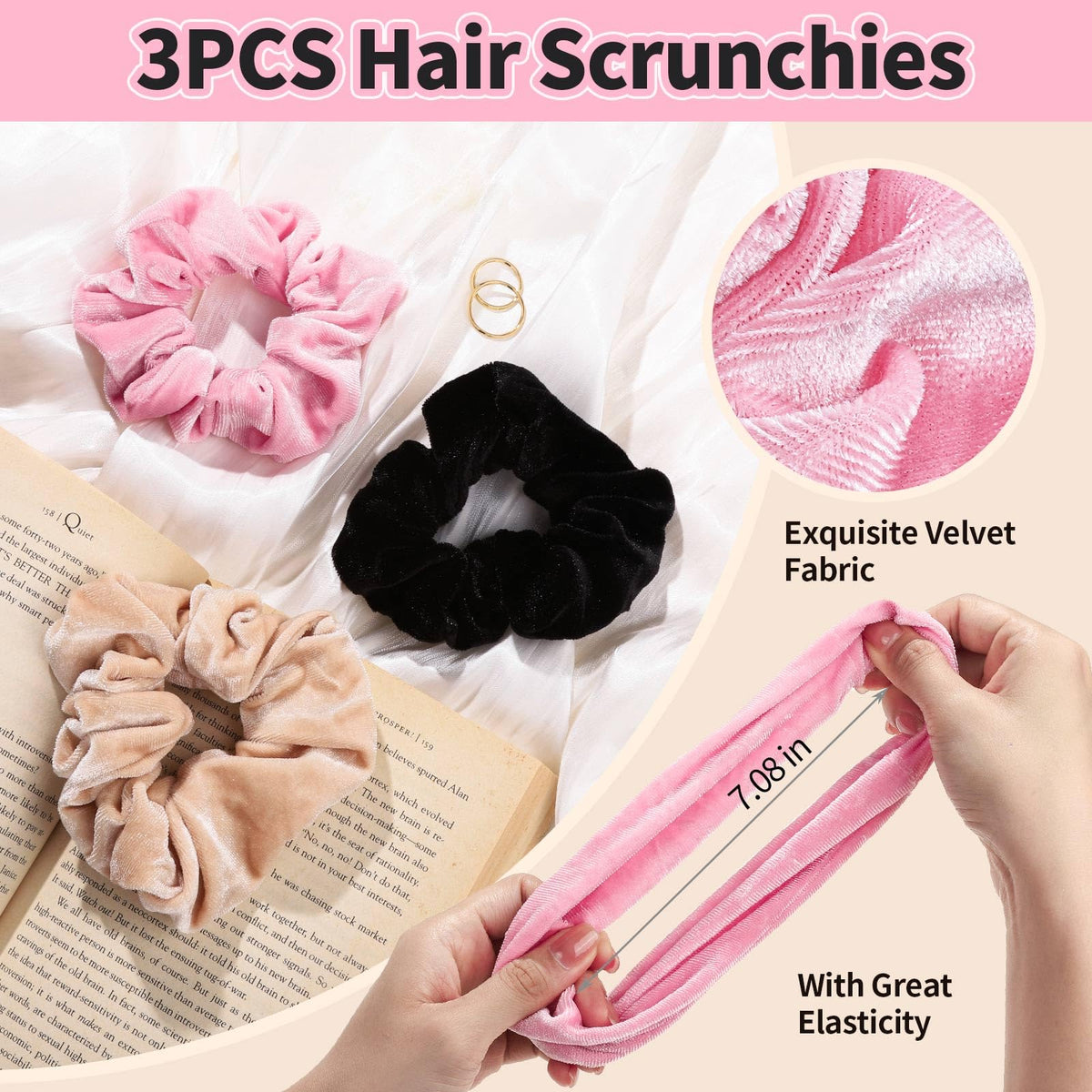 LEOBRO Spa Headband, 6pcs Makeup Headbands and Hair Scrunchies, Bow Skin Care Headband for Washing Face for Teen Girls Women, Easter Basket Valentines Christmas Gift for Girls, Black & White & Gray