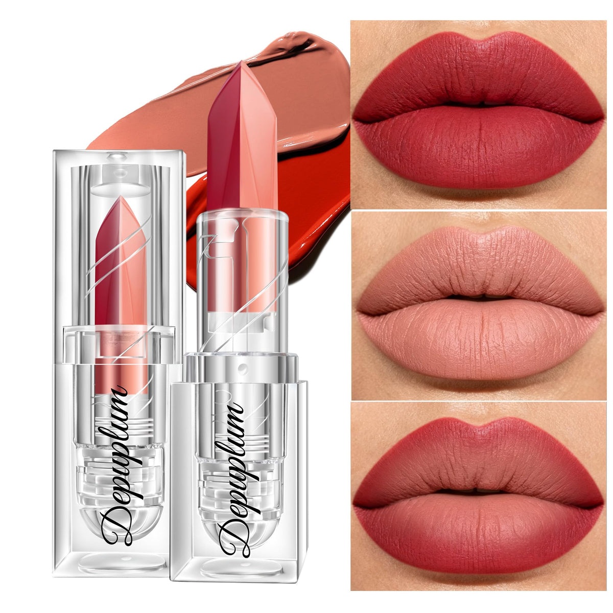 Depuplum Black Lipstick Glitter Red Lipstick Ombre Lips Dual Tone