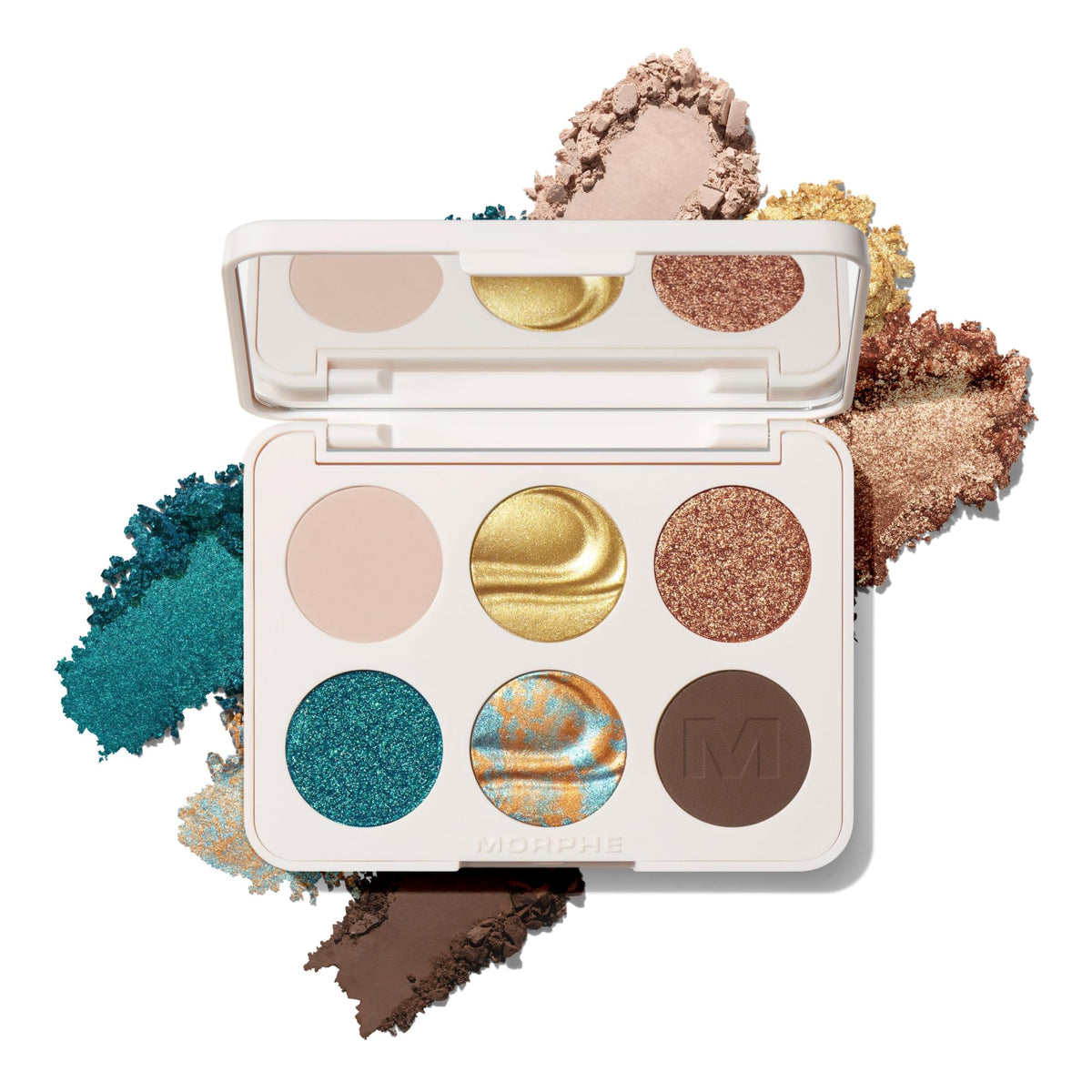 Morphe ChromaPlus 6-Pan Eyeshadow Palette - High Pigment Eye Makeup with Shimmer, Matte & Metallic Eye Shadow - Neutral Eyeshadow Makeup Collection for All-Day Wear - Outer Spice (0.26 oz)
