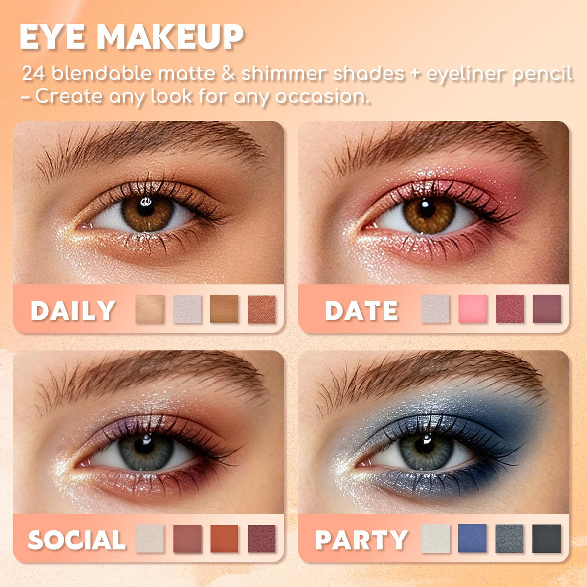 Color Nymph Makeup Kit for Teens Girls Beginners Travel Make up Set Green