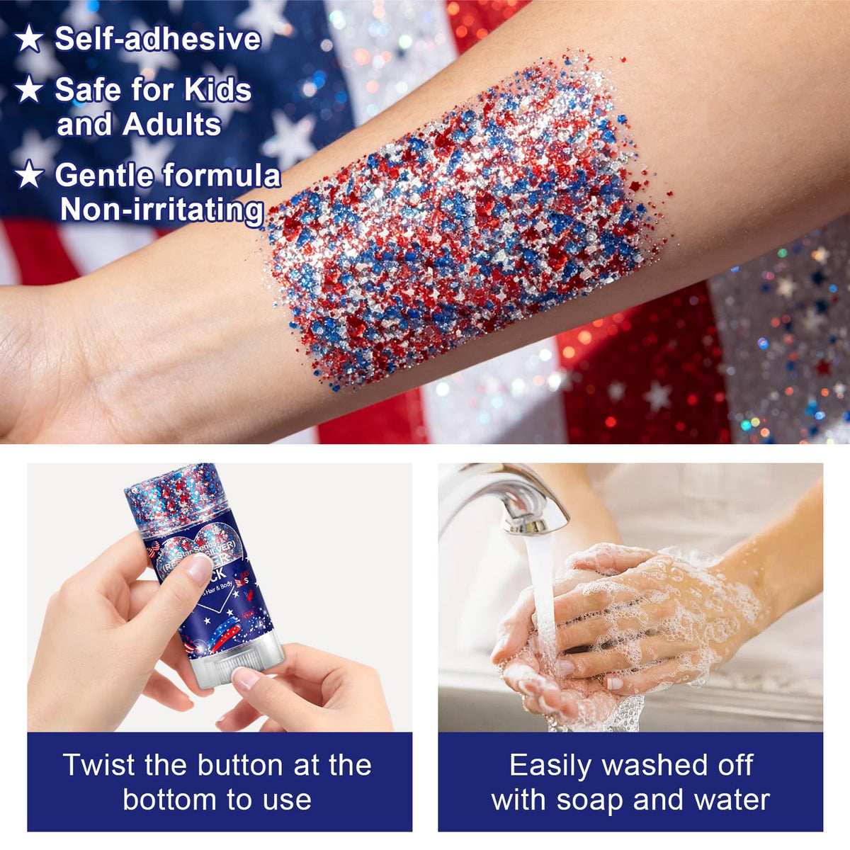 Scarman Hair and Body Glitter Spray, 1PC Glint-Rainbow Hairspray Powder