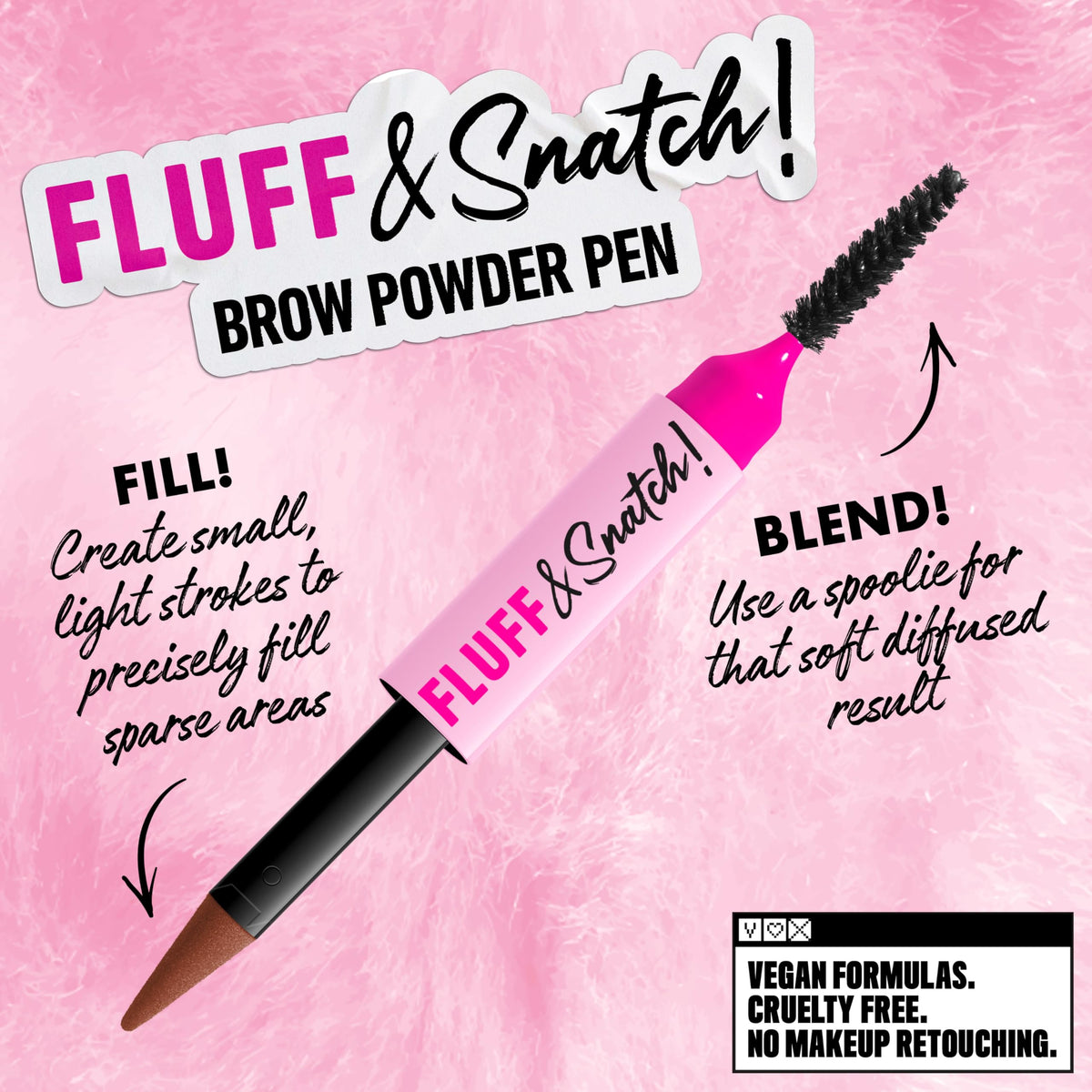 NYX PROFESSIONAL MAKEUP Fluff & Snatch Brow Powder Pen, Cream To Powder Eyebrow Pen For Soft, Defined Brows, Smudge and Transfer-Resistant Formula - Espresso