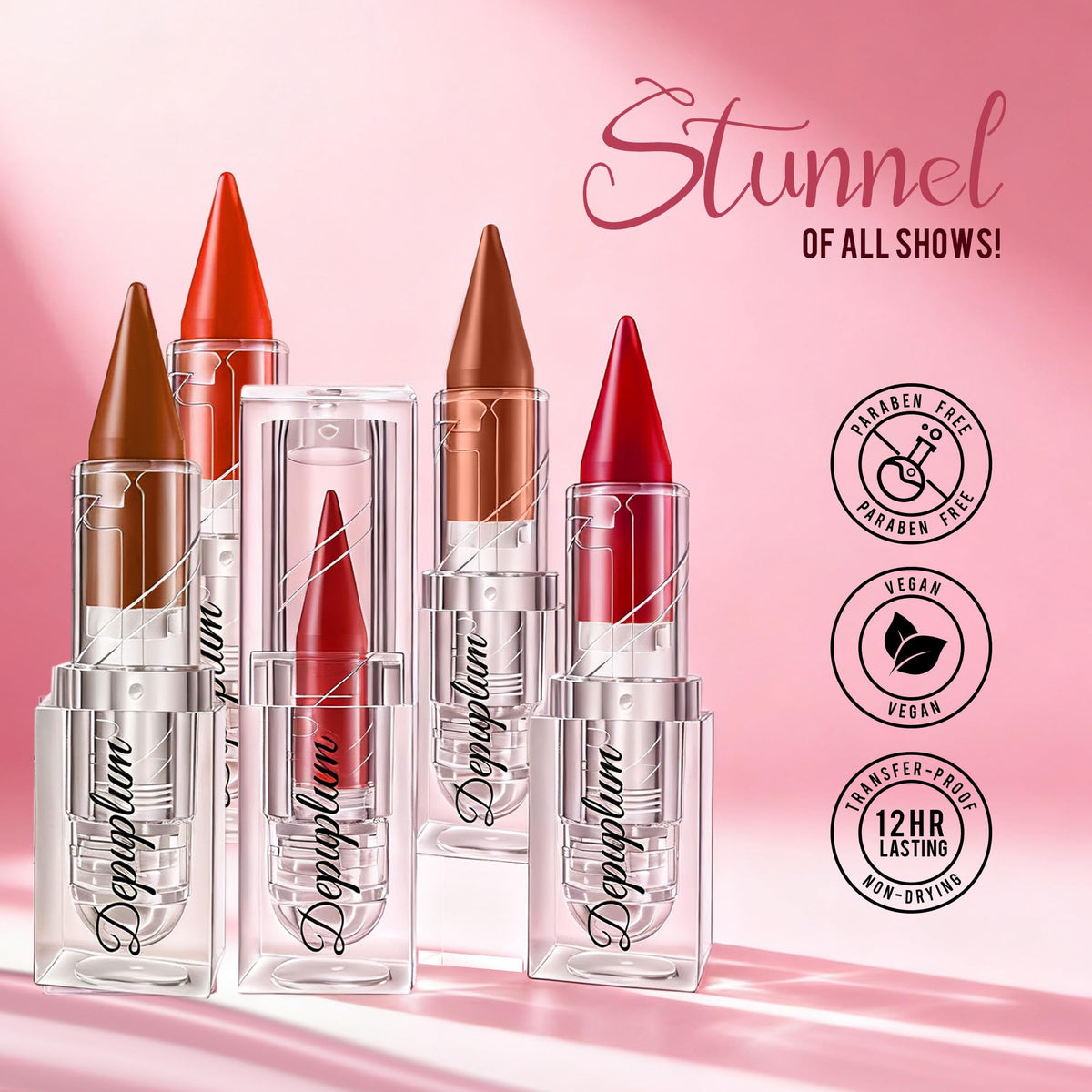 Depuplum Black Lipstick Glitter Red Lipstick Ombre Lips Dual Tone
