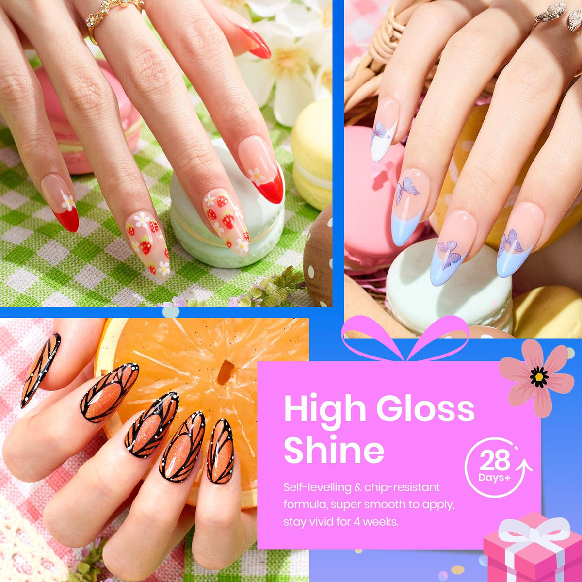 Beetles Fall Gel Nail Polish Set, 20 Colors Orange Yellow Brown