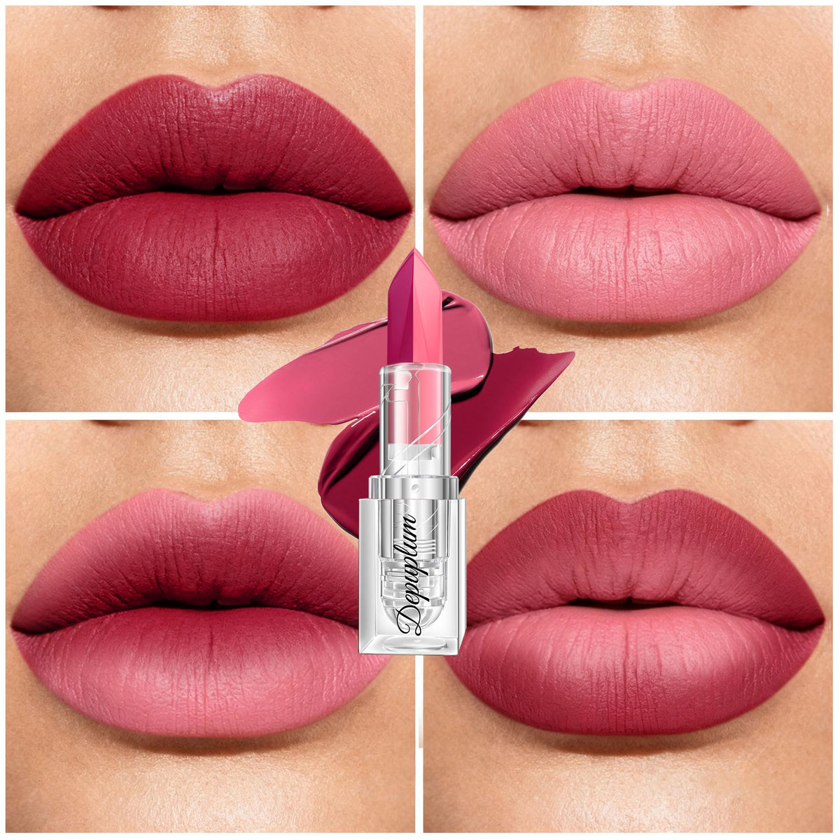 Depuplum Black Lipstick Glitter Red Lipstick Ombre Lips Dual Tone