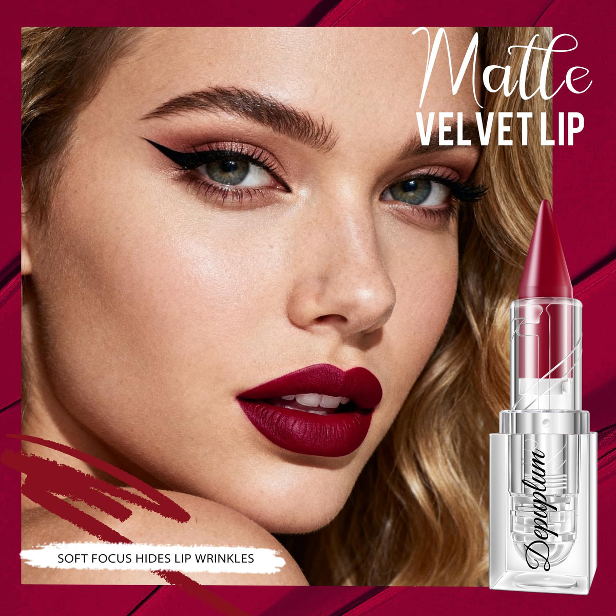 Depuplum Black Lipstick Glitter Red Lipstick Ombre Lips Dual Tone