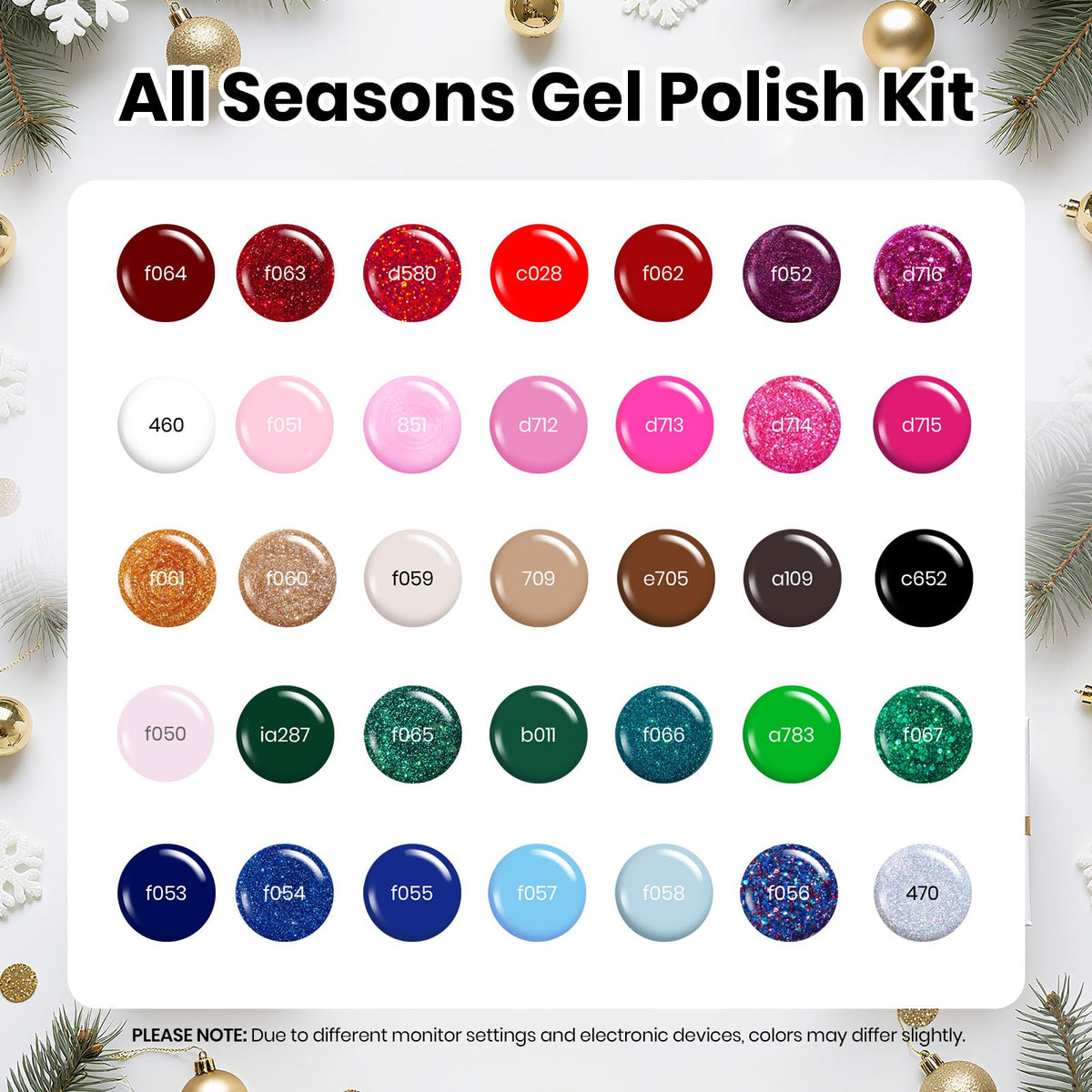 Beetles Fall Gel Nail Polish Set, 20 Colors Orange Yellow Brown
