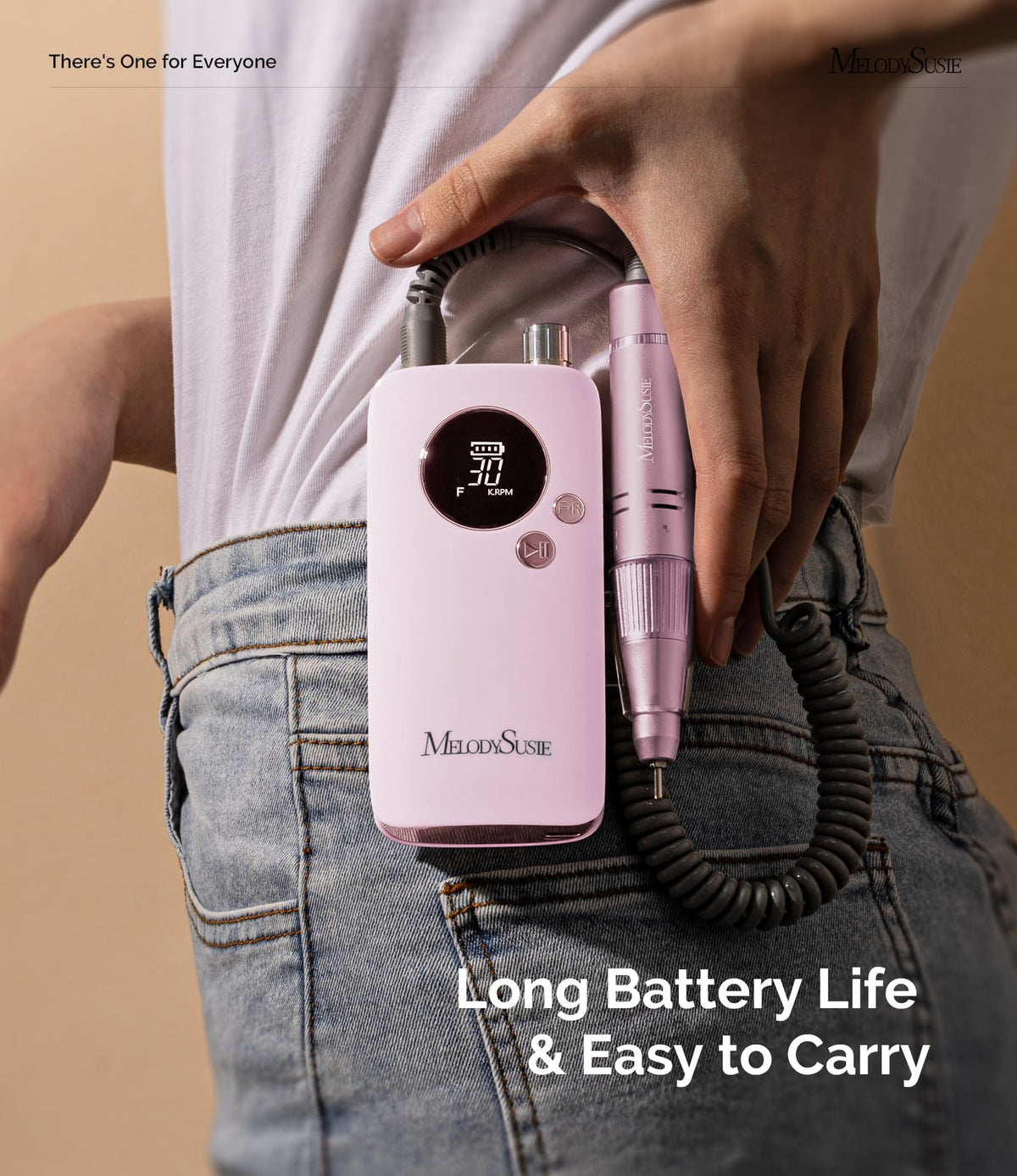 MelodySusie Clip-On SC320F Rechargeable Nail Drill 30,000 RPM for Beginners