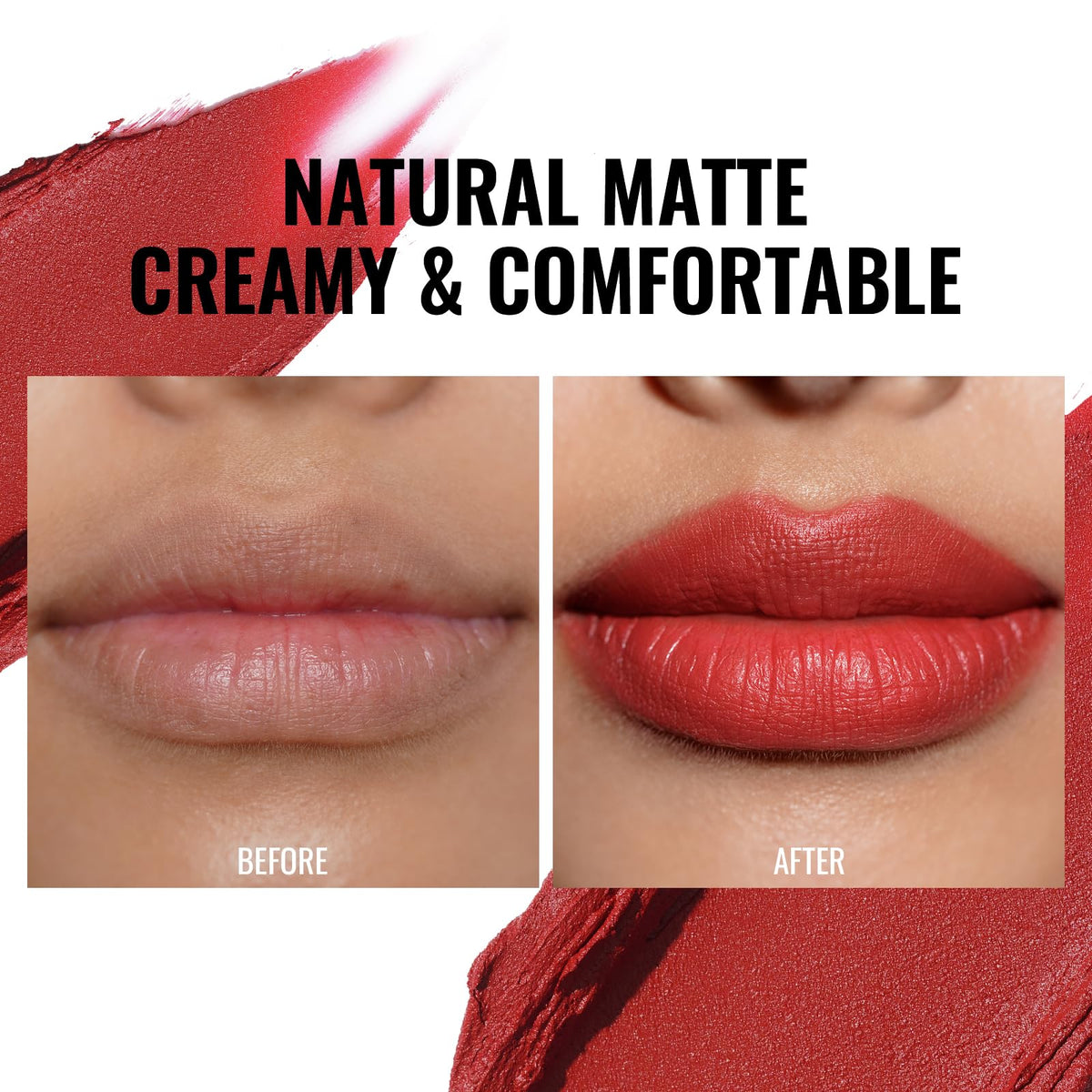 Oulac Red Matte Lipsticks for Women, Silky Velvet Matte Lipstick, Terracotta High Impact Lip Color, Soft Smooth Texture, Not Dry Lightweight Formula Infused with Vitamin E, RM06