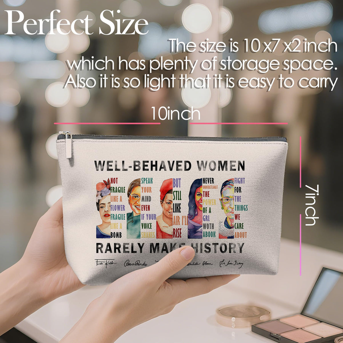 Retro Pinup Makeup Bag for Women, Vintage Pop Art Cosmetic Pouch, Sassy Funny Gifts for Girls, Bold Sarcastic Toiletry Bag, Unique Present
