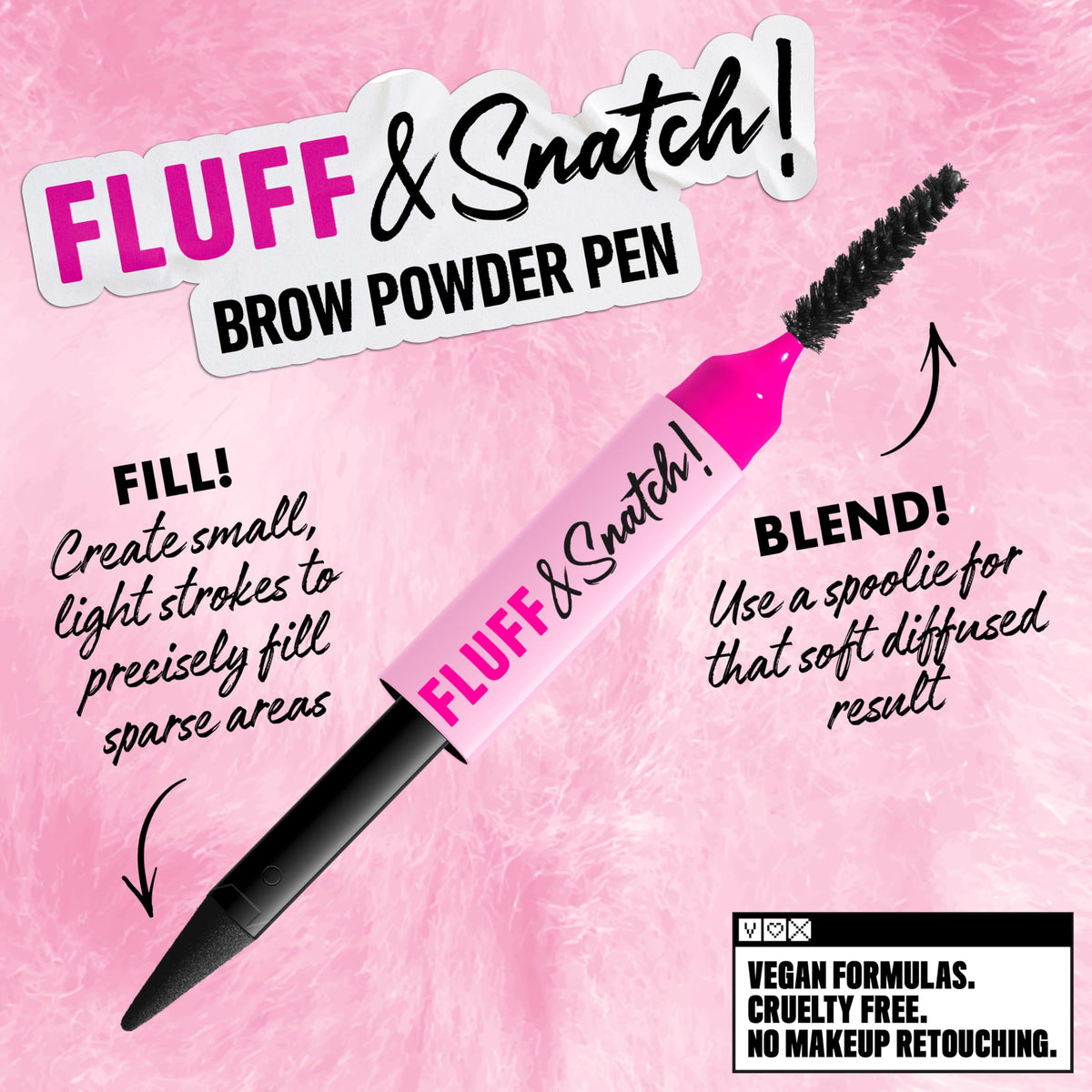 NYX PROFESSIONAL MAKEUP Fluff & Snatch Brow Powder Pen, Cream To Powder Eyebrow Pen For Soft, Defined Brows, Smudge and Transfer-Resistant Formula - Espresso