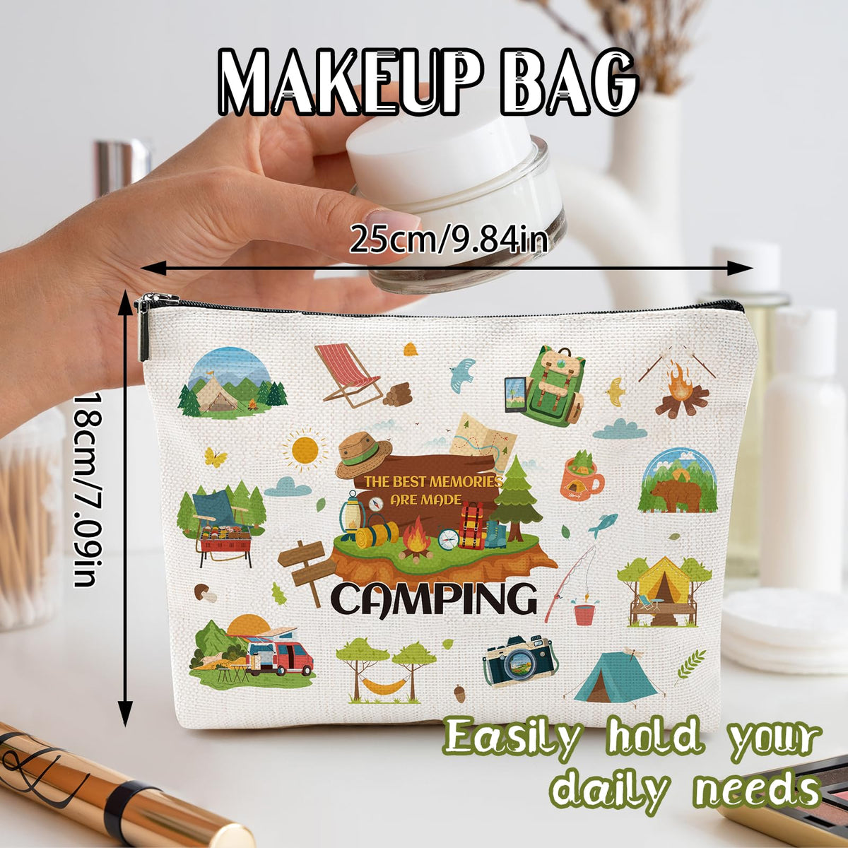 Sitsink Funny Sarcastic Gifts for Girls - Intersting Gifts for Girls Birthday. A Ray of Sarcastic Sunshine Every Single Day Makeup Bag, Cosmetic Bags Humor Sarcastic Gifts for Women Boss Coworker