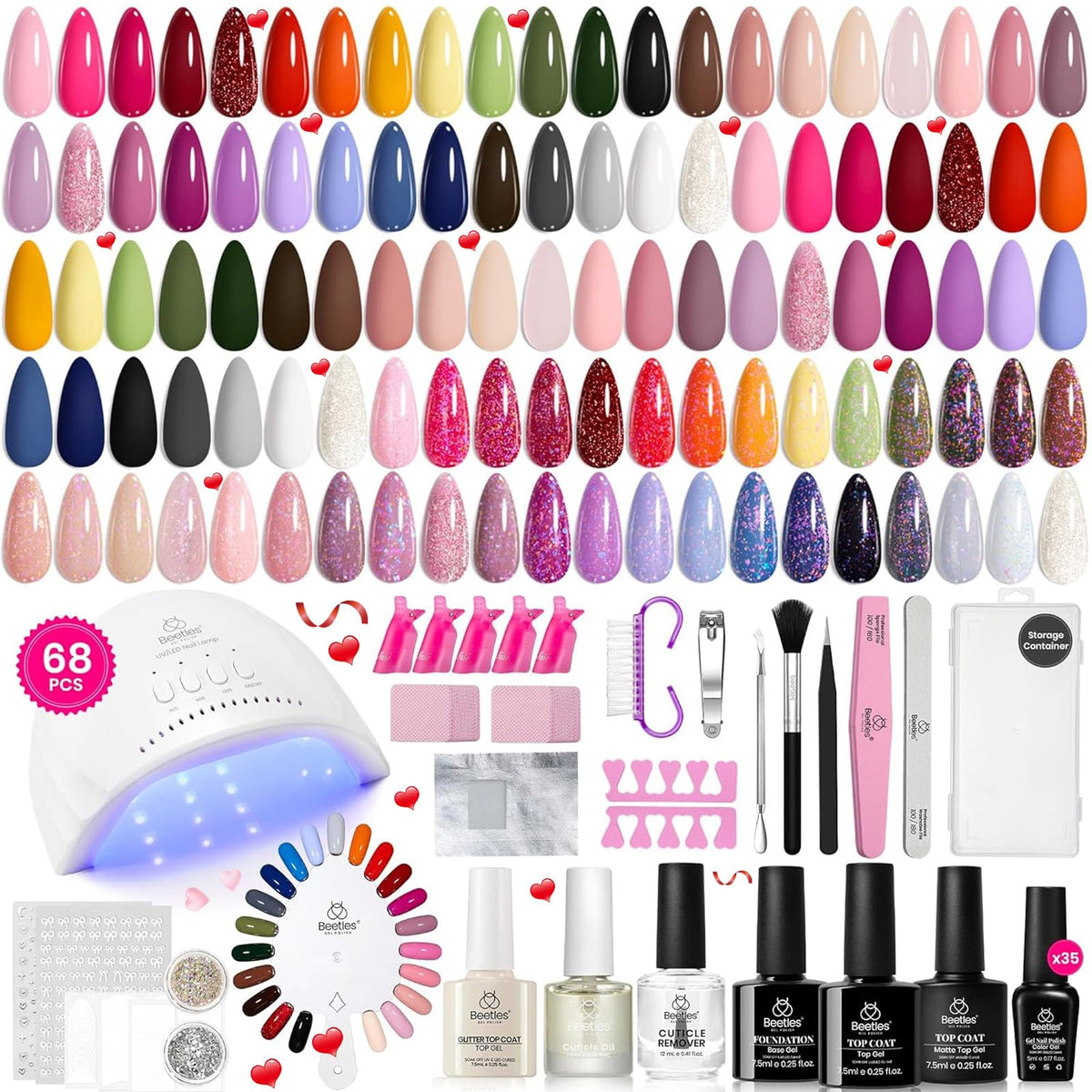 Beetles Fall Gel Polish Set, Fingertip Palette Collection, 32 Colors
