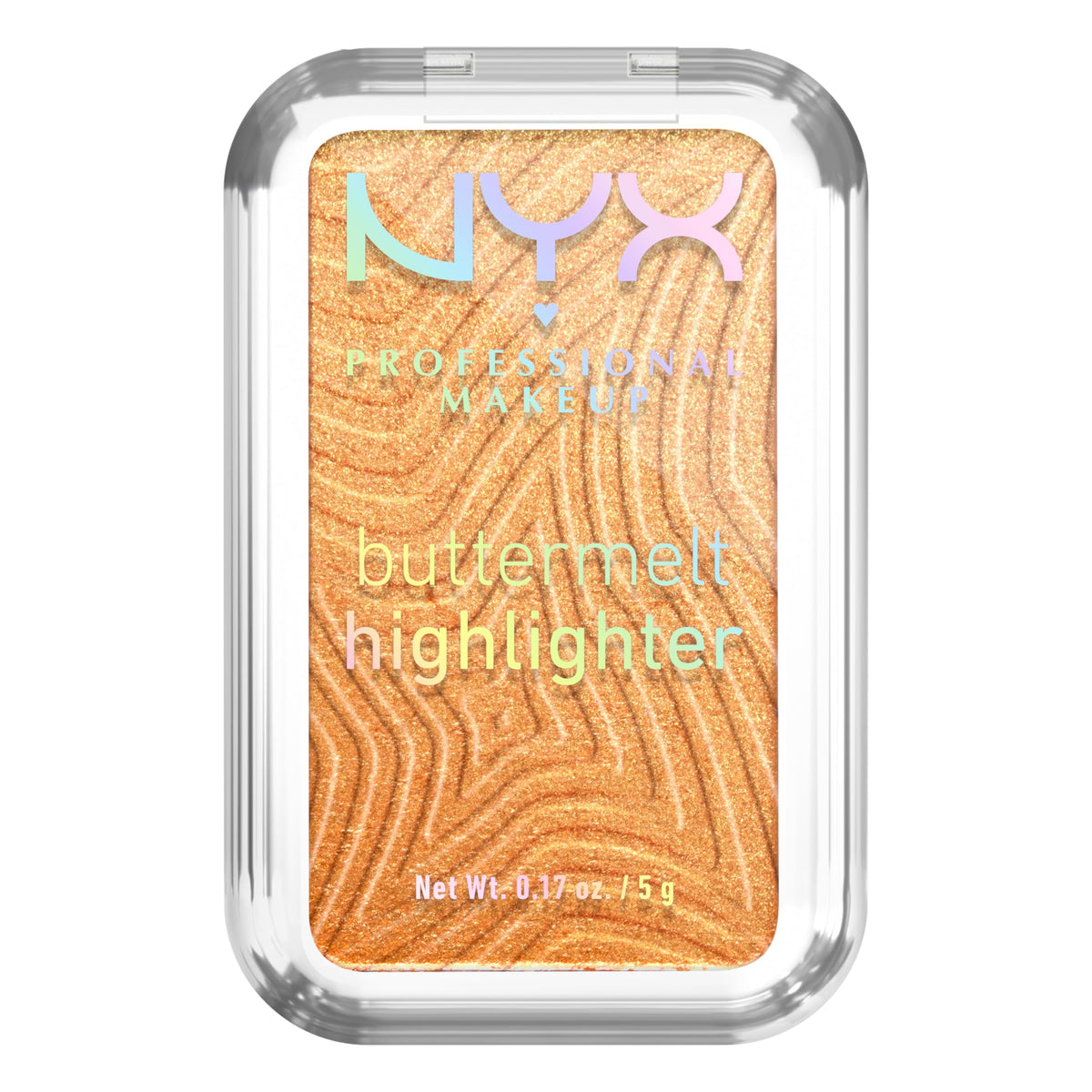 NYX PROFESSIONAL MAKEUP Buttermelt Highlighter, Powder Highlighter Makeup, With Up to 12H Wear and High Impact Glow - 05 Bright and Butta (Light Champagne)
