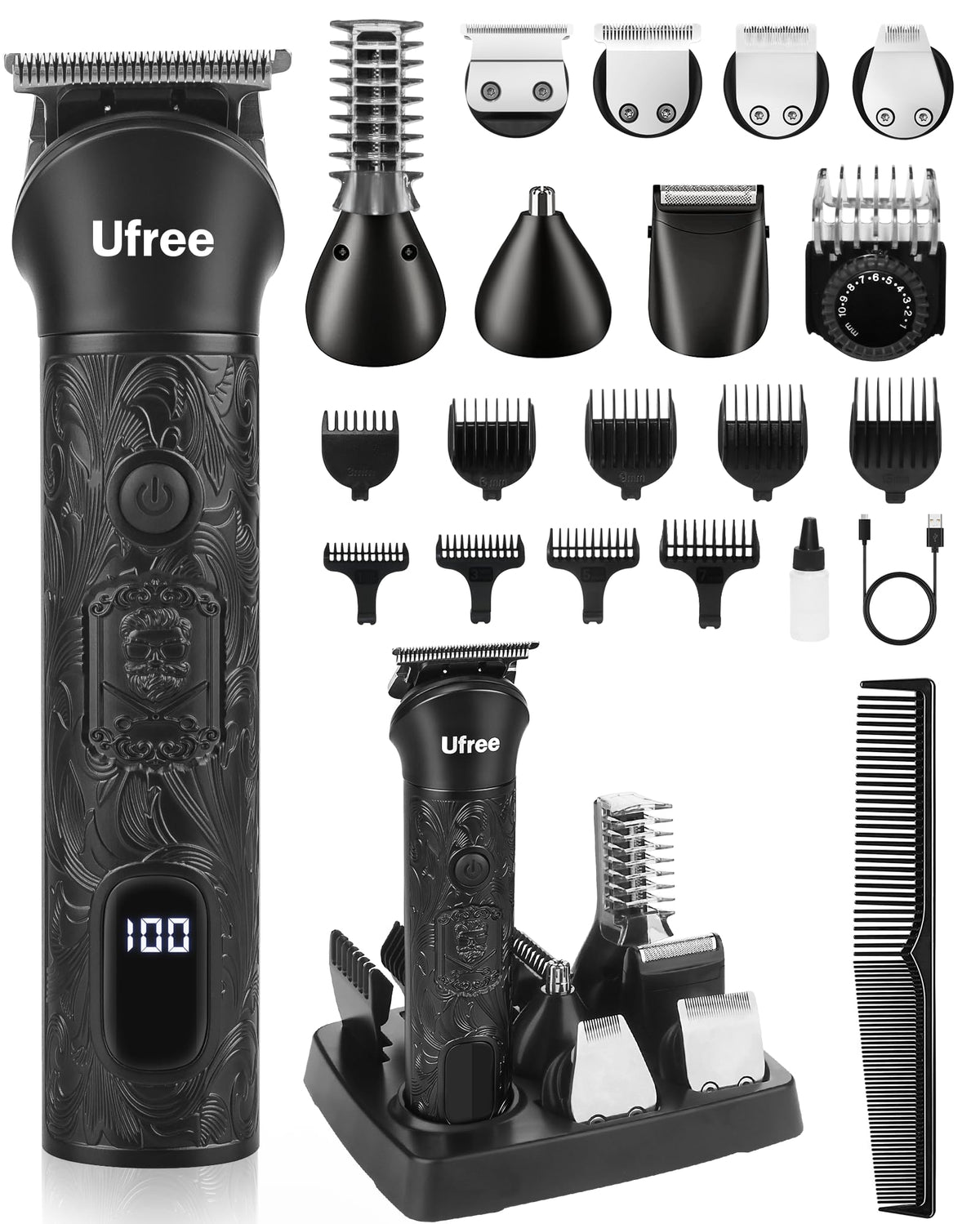 Ufree Professional Beard Trimmer for Men, Electric Shaver Razor, Men Gift