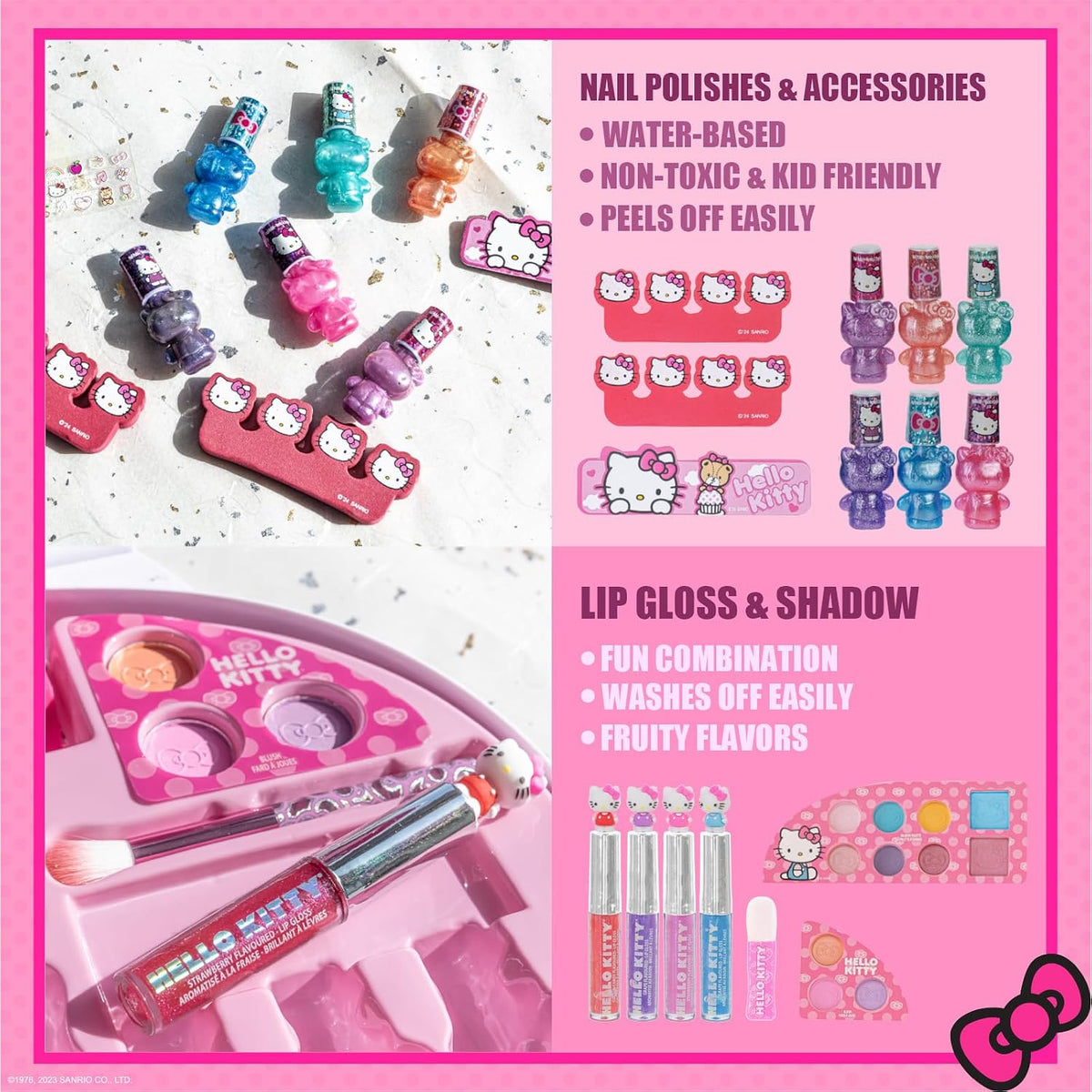 Hello Kitty Face Makeup Vanity Set with Light-Up Mirror