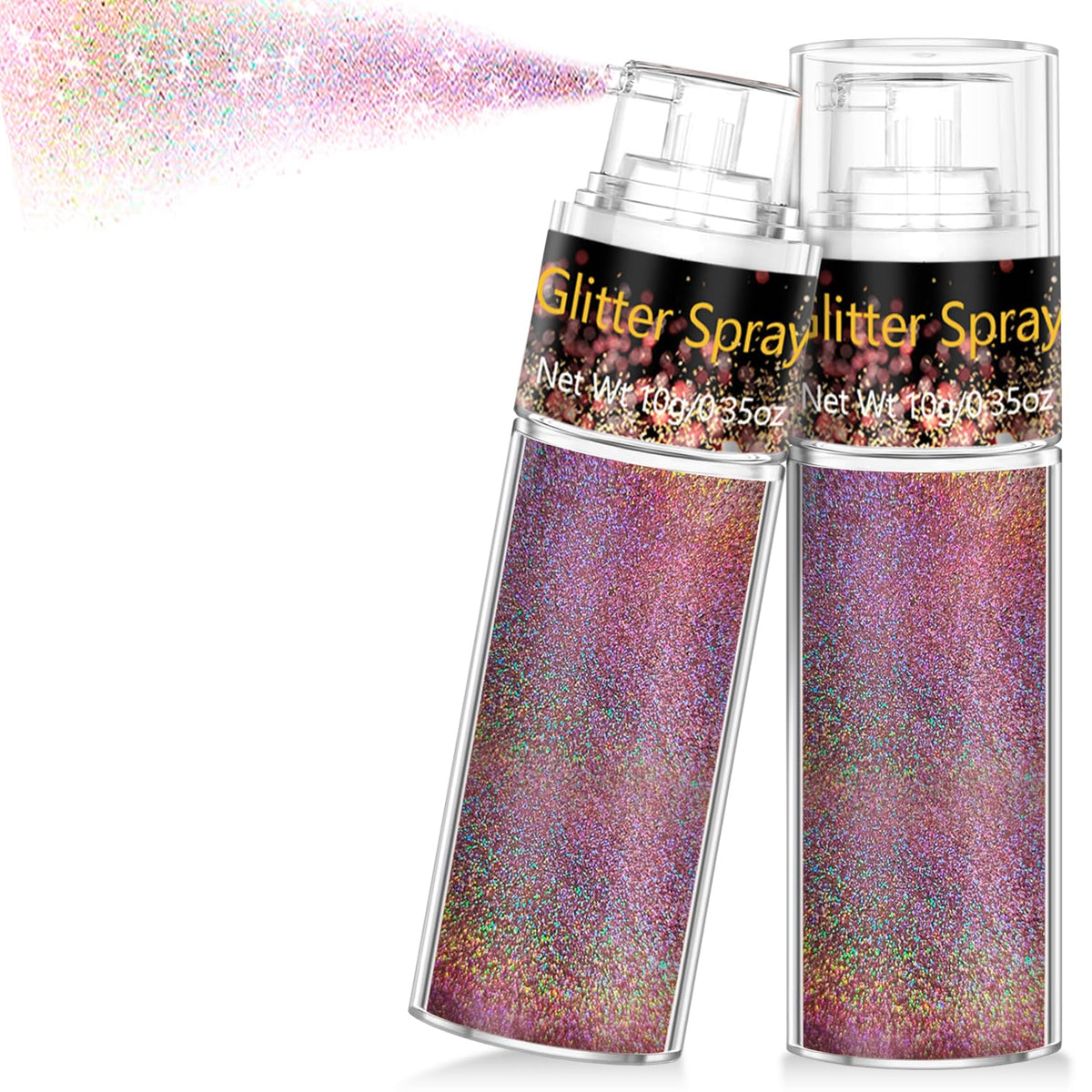 Scarman Hair and Body Glitter Spray, 1PC Glint-Rainbow Hairspray Powder