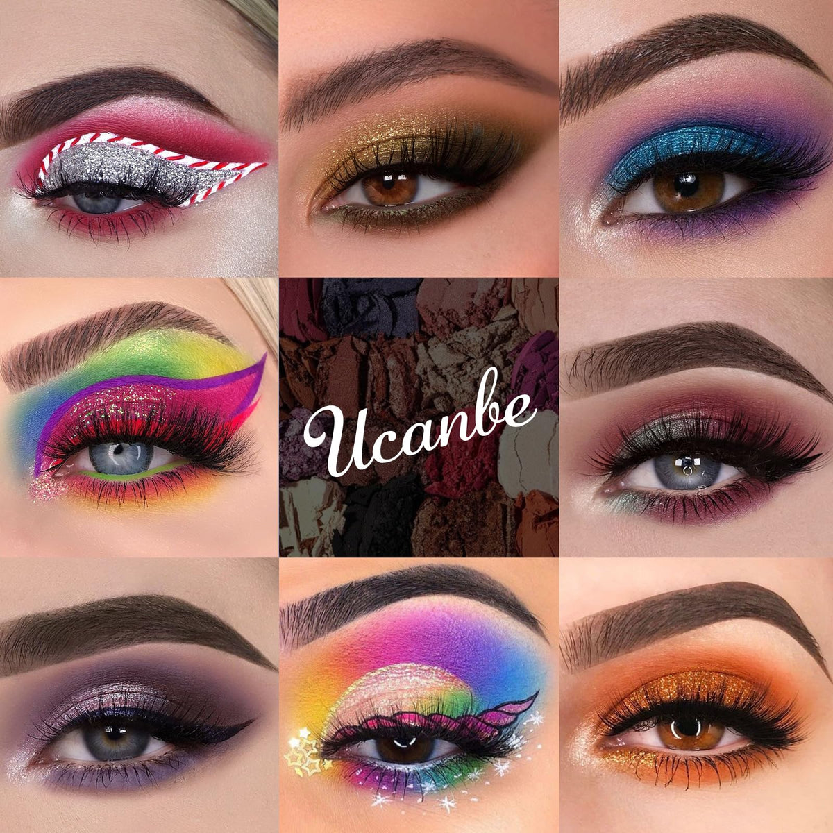 UCANBE 86 Colors Nude Eyeshadow Palette with 15pcs Makeup Brushes Set, Matte Glitter Long Lasting Highly Pigmented Waterproof Colorful Eye Shadow Contour Blush Powder Highlighter All in One