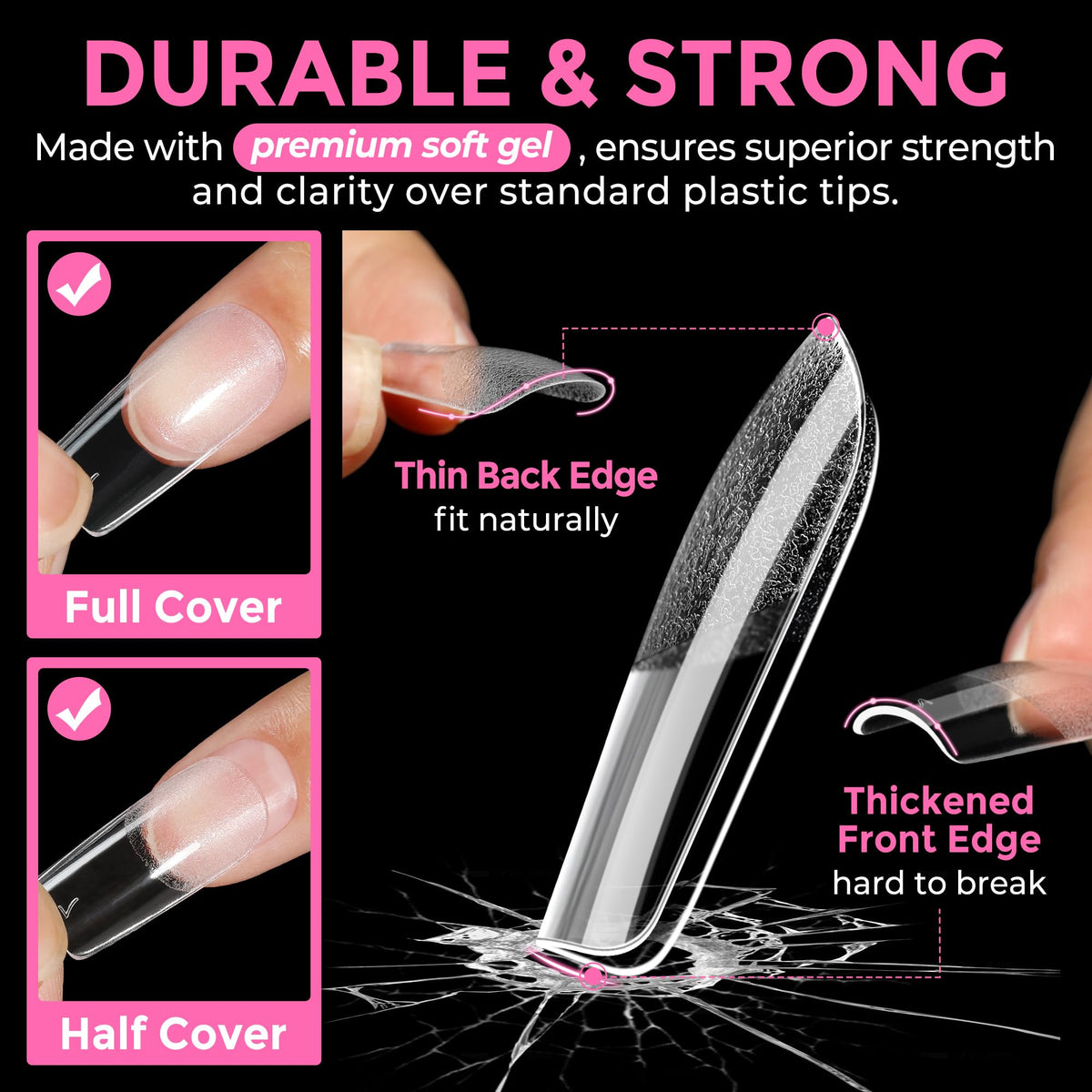 UNA GELLA Solid Nail Glue Super Strong for Press On Nails & Nail Tips 15g