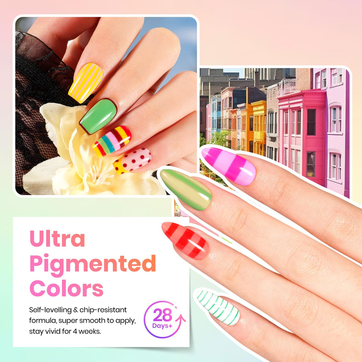 Beetles Gel Nail Polish Set, 63 PCS 55 Colors Gel Polish Kit with Base Coat