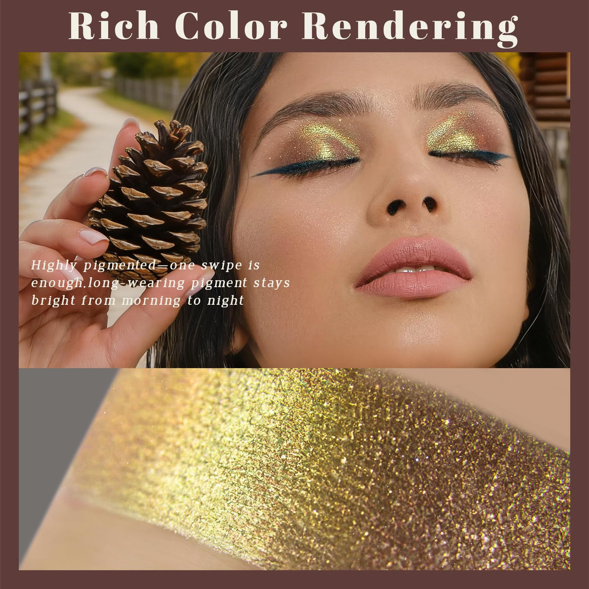 Noerrors Duochrome Plum Mauve Green Blue Glitter Eyeshadow Palette, Holographic Chameleon Rich Color Shimmer Metallic Eye Shadow, Color Shift Sparkle Iridescent Eye Brightener Fairy Makeup for Rave#02
