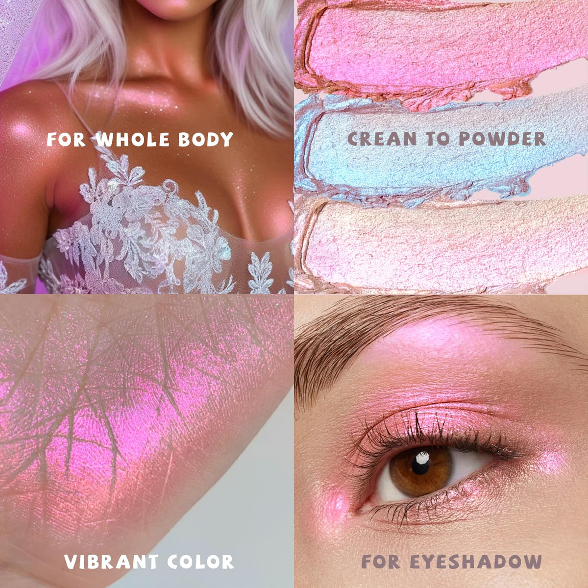 HOSAILY Holographic Duochrome Blue Glitter Eyeshadow, Color Shift Metallic Shimmer Eyeshadow Palette, Chameleon Sparkle Inner Corner Eye Highlighter, Iridescent Eye Shadow Palette Fairy Makeup#04