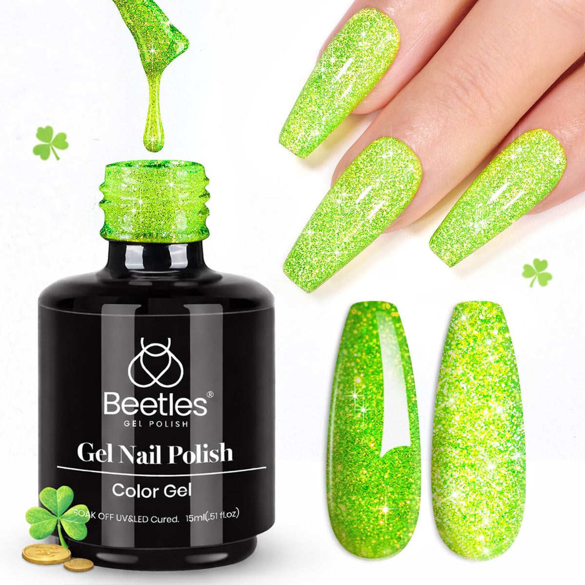 Beetles White Gel Nail Polish, 1pc 15ml White Gel Polish