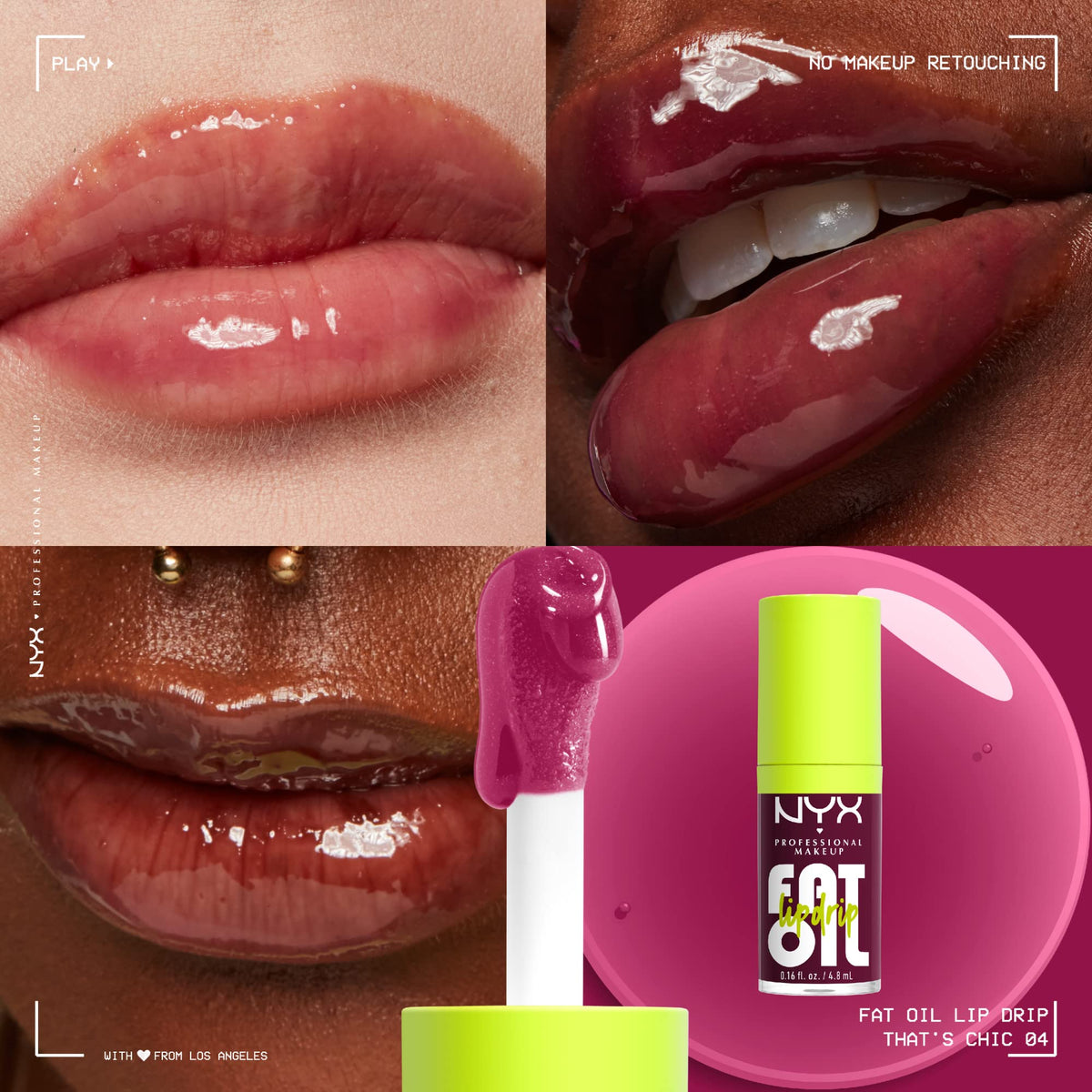 NYX PROFESSIONAL MAKEUP Fat Oil Lip Drip, Moisturizing Lip Oil Gloss, Vegan Tinted Formula, Up to 12 HR Hydration - Missed Call (Sheer Pink)