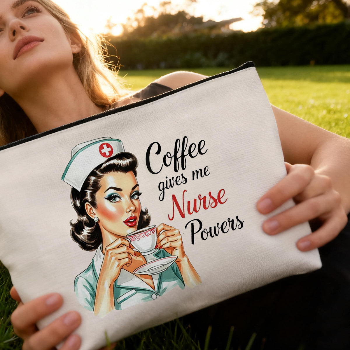 Retro Pinup Makeup Bag for Women, Vintage Pop Art Cosmetic Pouch, Sassy Funny Gifts for Girls, Bold Sarcastic Toiletry Bag, Unique Present