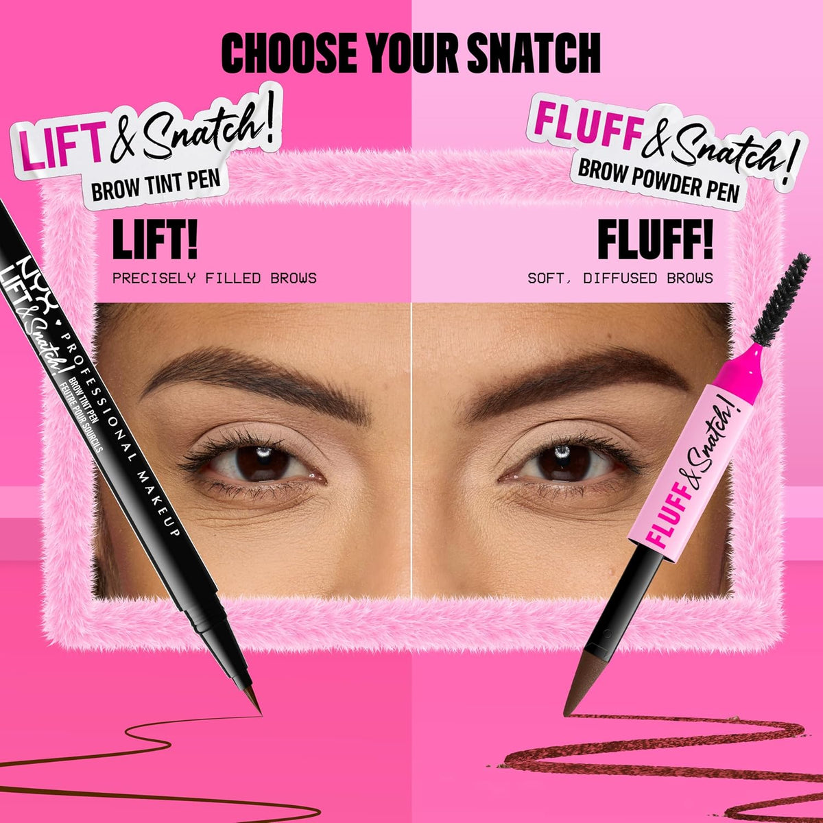 NYX PROFESSIONAL MAKEUP Fluff & Snatch Brow Powder Pen, Cream To Powder Eyebrow Pen For Soft, Defined Brows, Smudge and Transfer-Resistant Formula - Espresso
