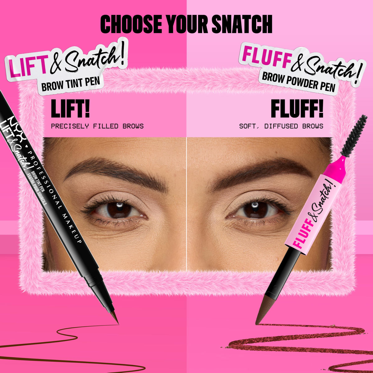 NYX PROFESSIONAL MAKEUP Fluff & Snatch Brow Powder Pen, Cream To Powder Eyebrow Pen For Soft, Defined Brows, Smudge and Transfer-Resistant Formula - Espresso